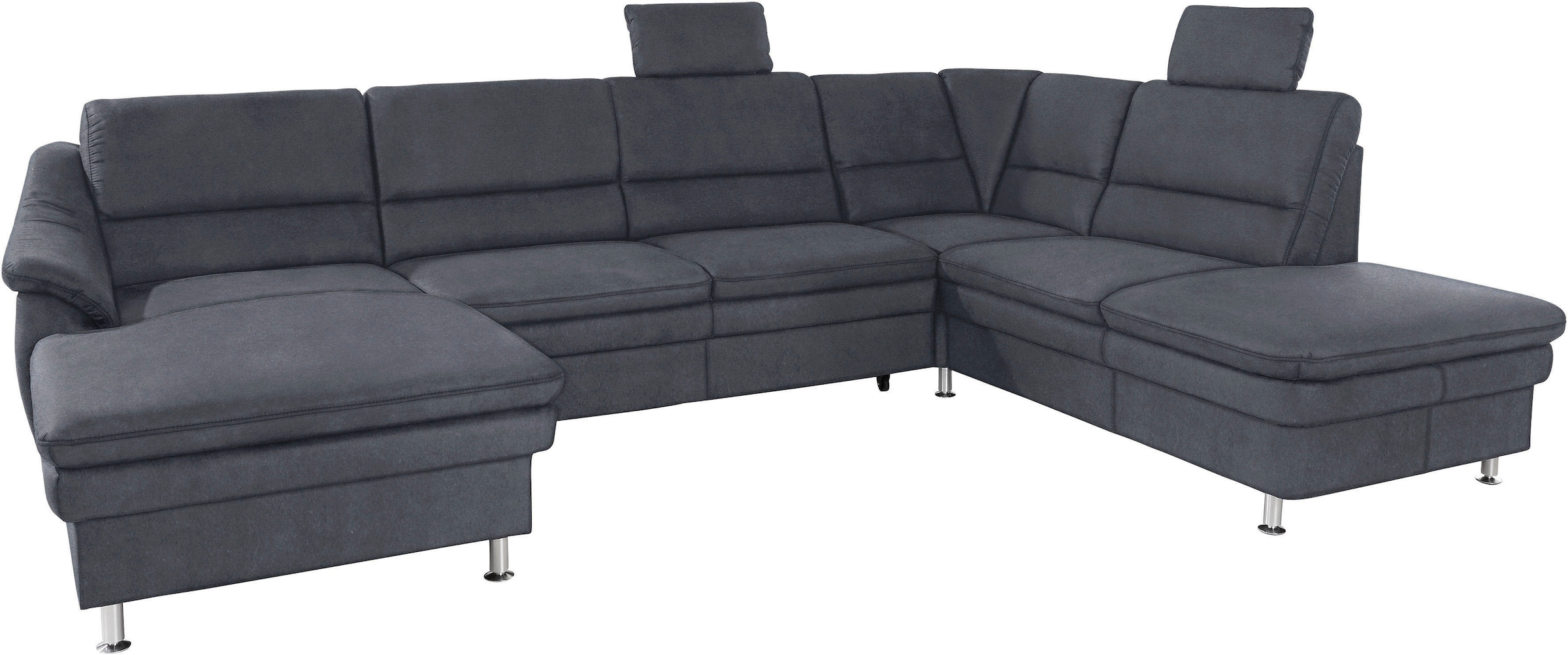 sit&more Wohnlandschaft "Cardoso, U-Form, B: 324 cm, Bettfunktion und Relaxfunktion optional" 2 Kopfstützen inklusive, Federkern, komfortable Sitzhöhe 47 cm