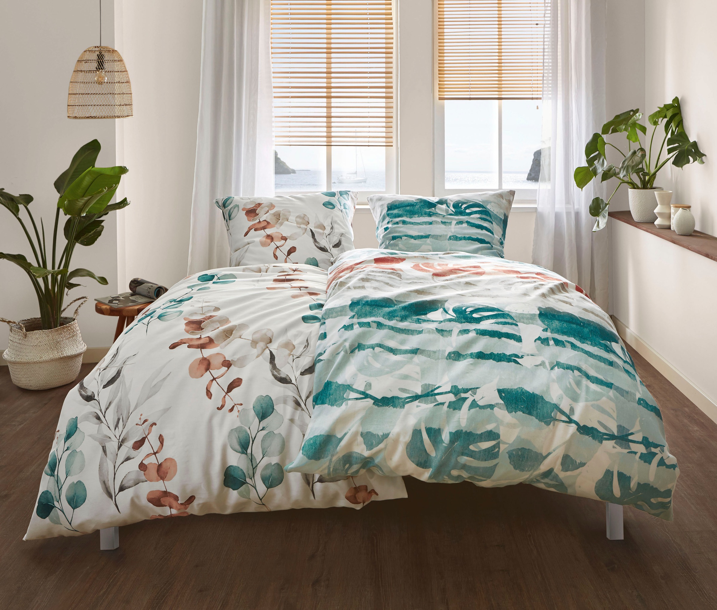 Kleine Wolke Bettwäsche "Fabales" 2 Stk. mit Blättern günstig online kaufen