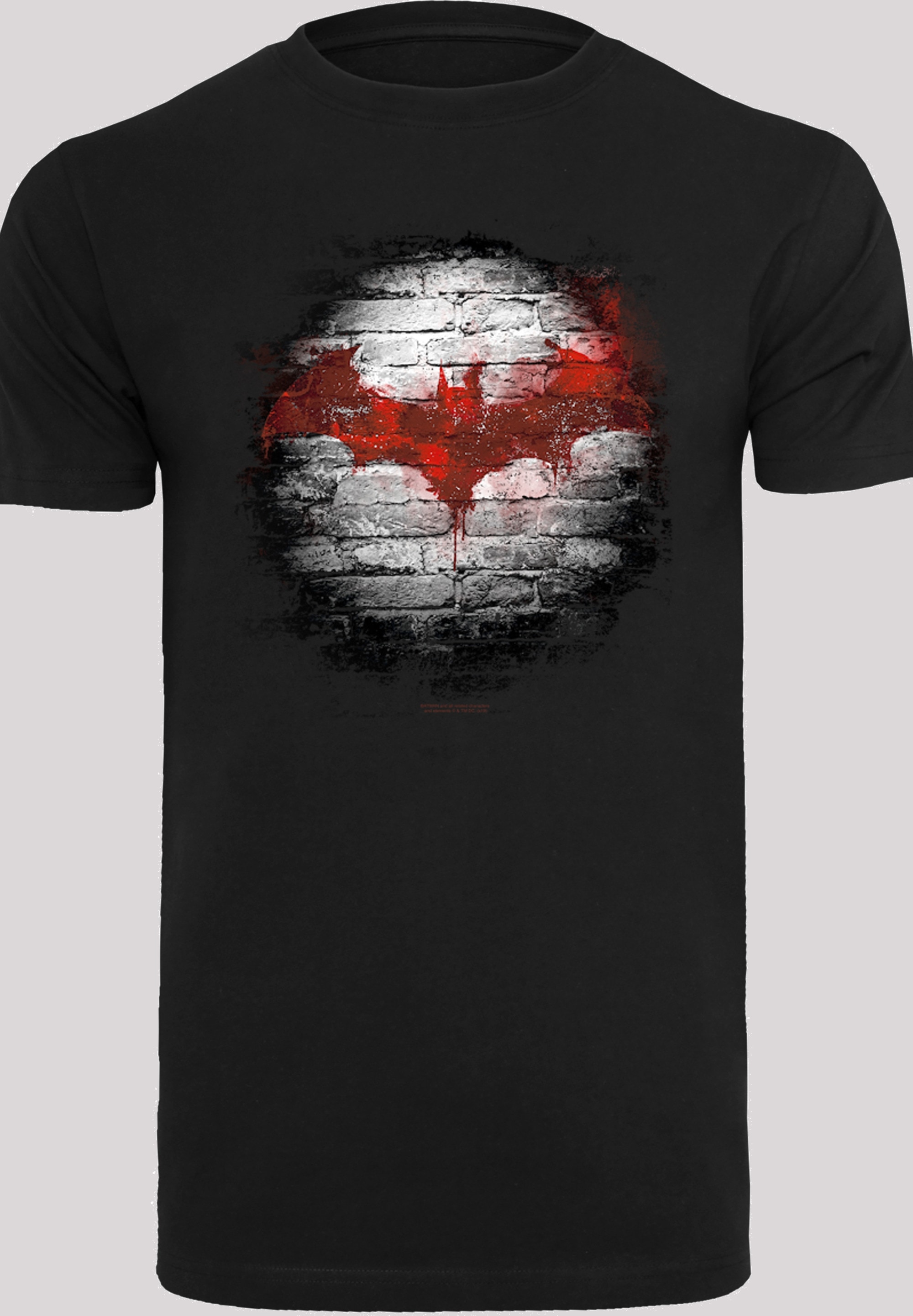 F4NT4STIC Kurzarmshirt »F4NT4STIC Herren Batman Logo Wall with T-Shirt Round Neck«, (1 tlg.)