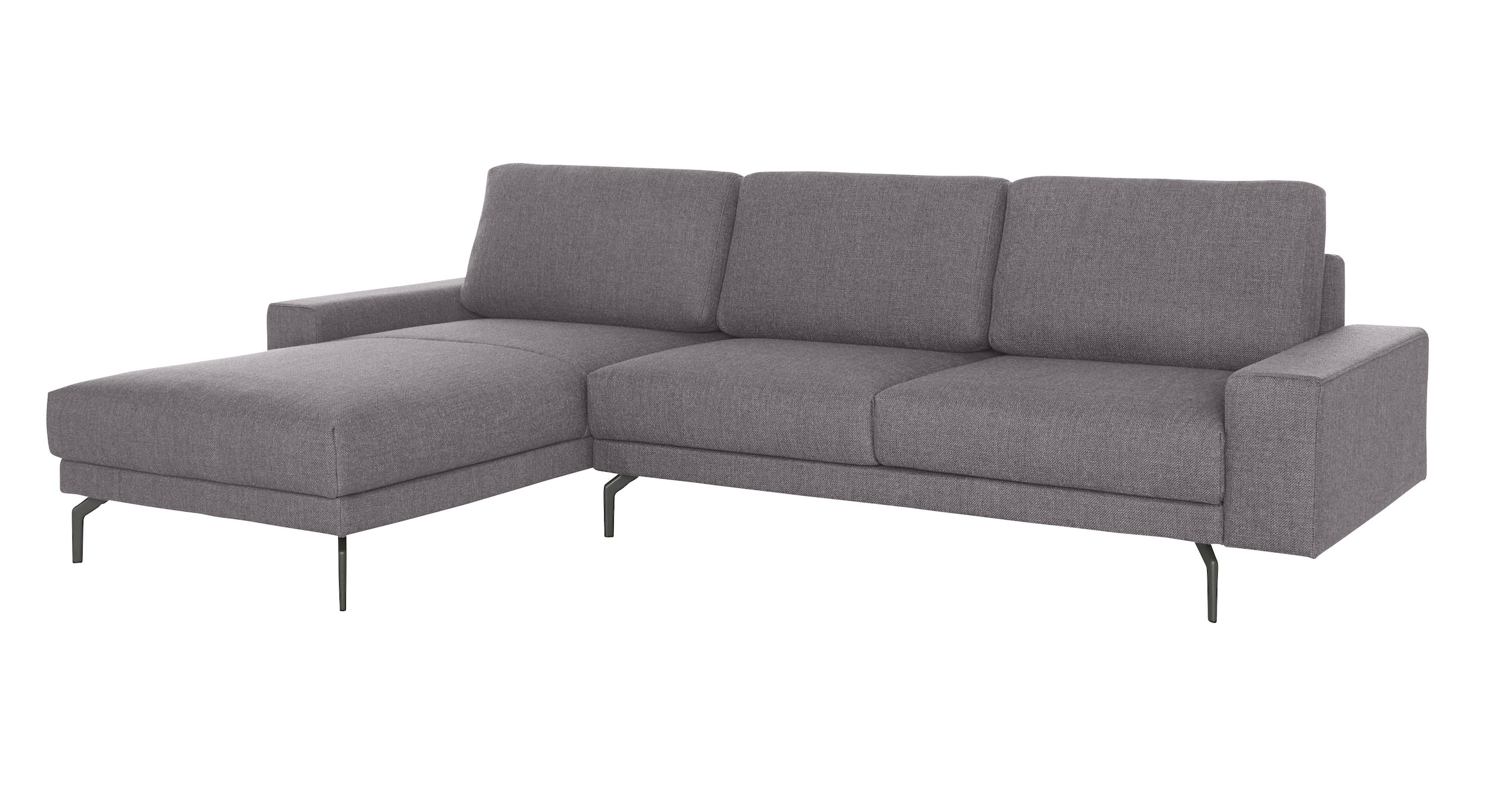 hülsta sofa Ecksofa »hs.450«, Armlehne breit und niedrig, Alugussfüße in umbragrau, Breite 274 cm