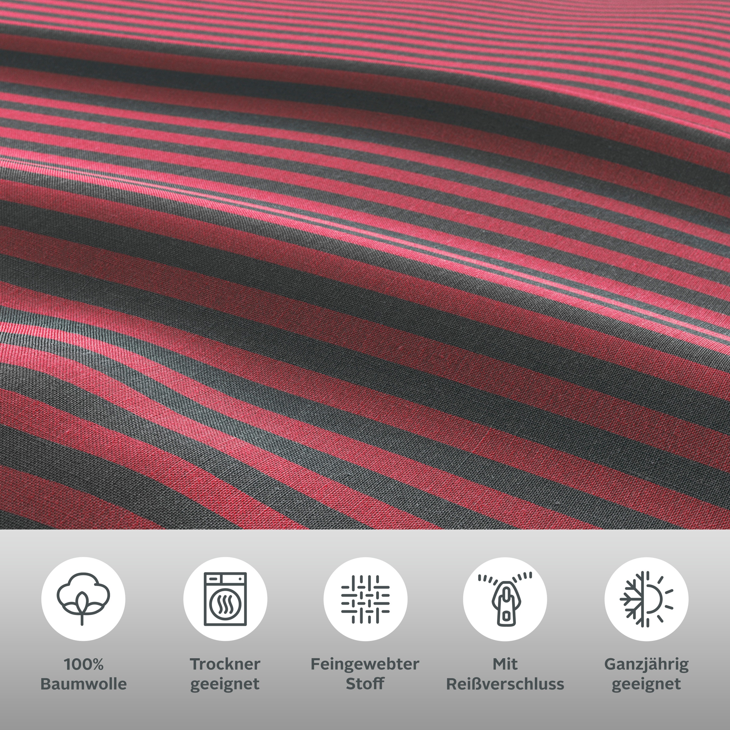 Thumbnail - Bruno Banani Bettwäsche "Jassen" 2 Stk. tlg. moderne Bettwäsche aus Baumwolle, Bettwäsche mit Streifen-Design