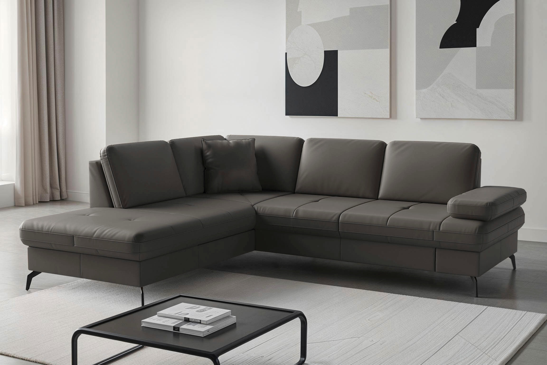 sit&more Ecksofa "Morris Jubi, Ottomane, Breite 238 cm" mit Armteilfunktion, wahlweise mit Schlaffunktion