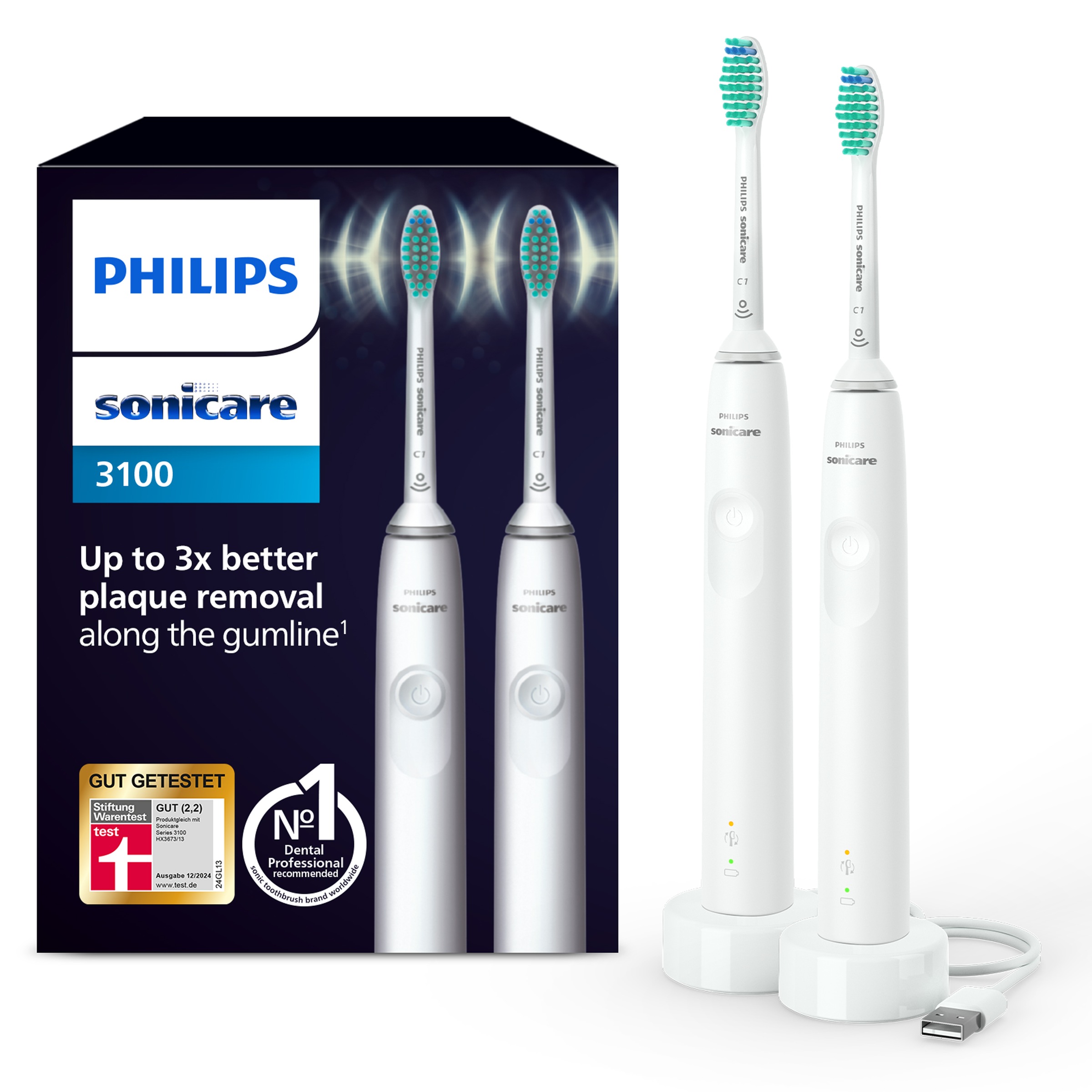 Philips Schallzahnbürste Sonicare 3100 Hx3675/13 1 Modus 2 Bürstenköpfe Timer - Bild 9