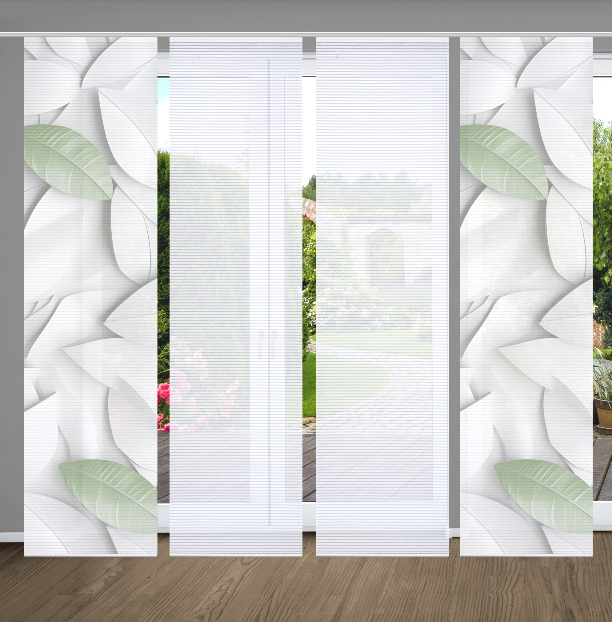 HOME in green Schiebegardine "LISON" Paneelwagen 4 Stk. tlg. SET DIGITALDRU günstig online kaufen