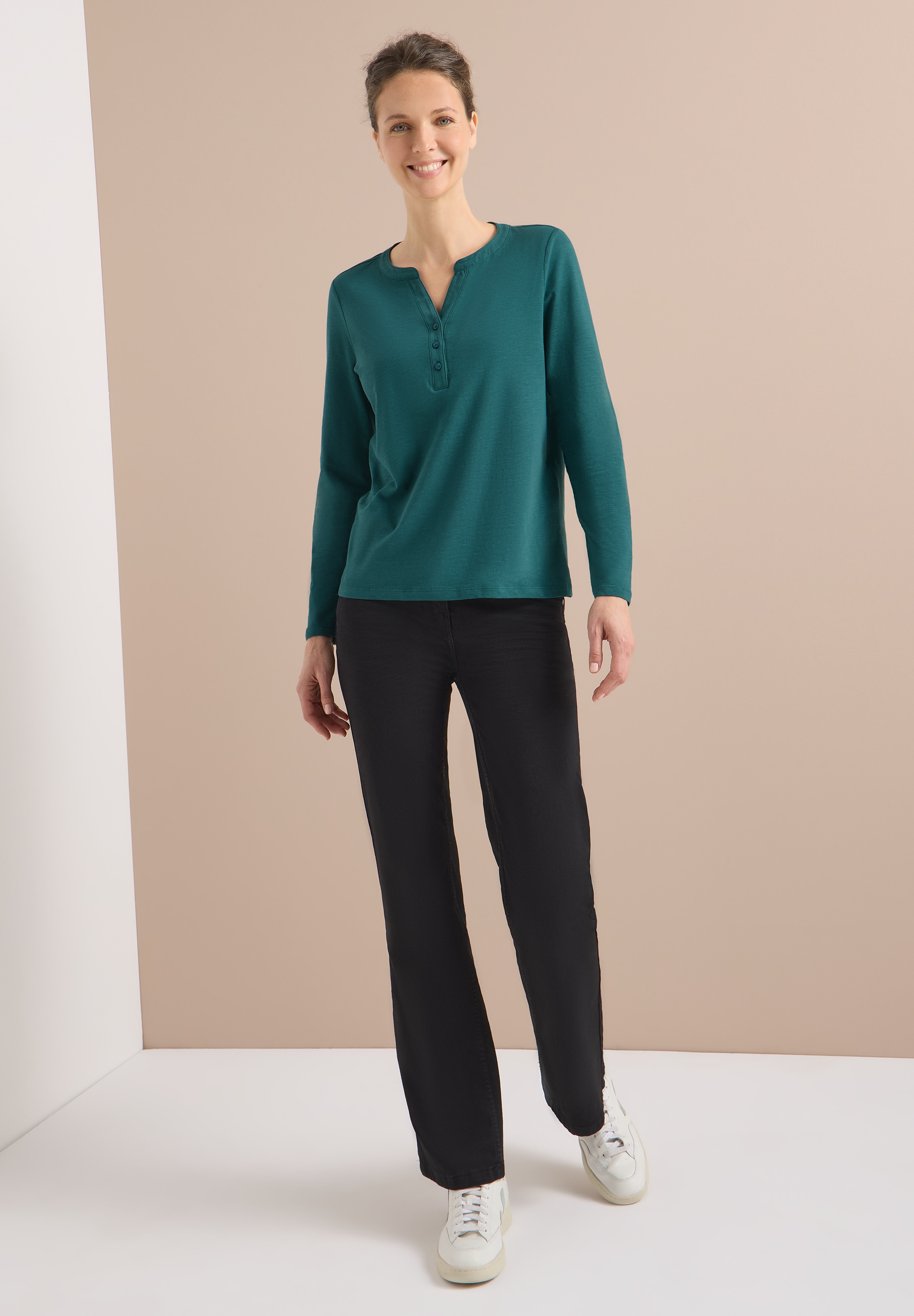 Cecil Langarmshirt aus reiner Baumwolle