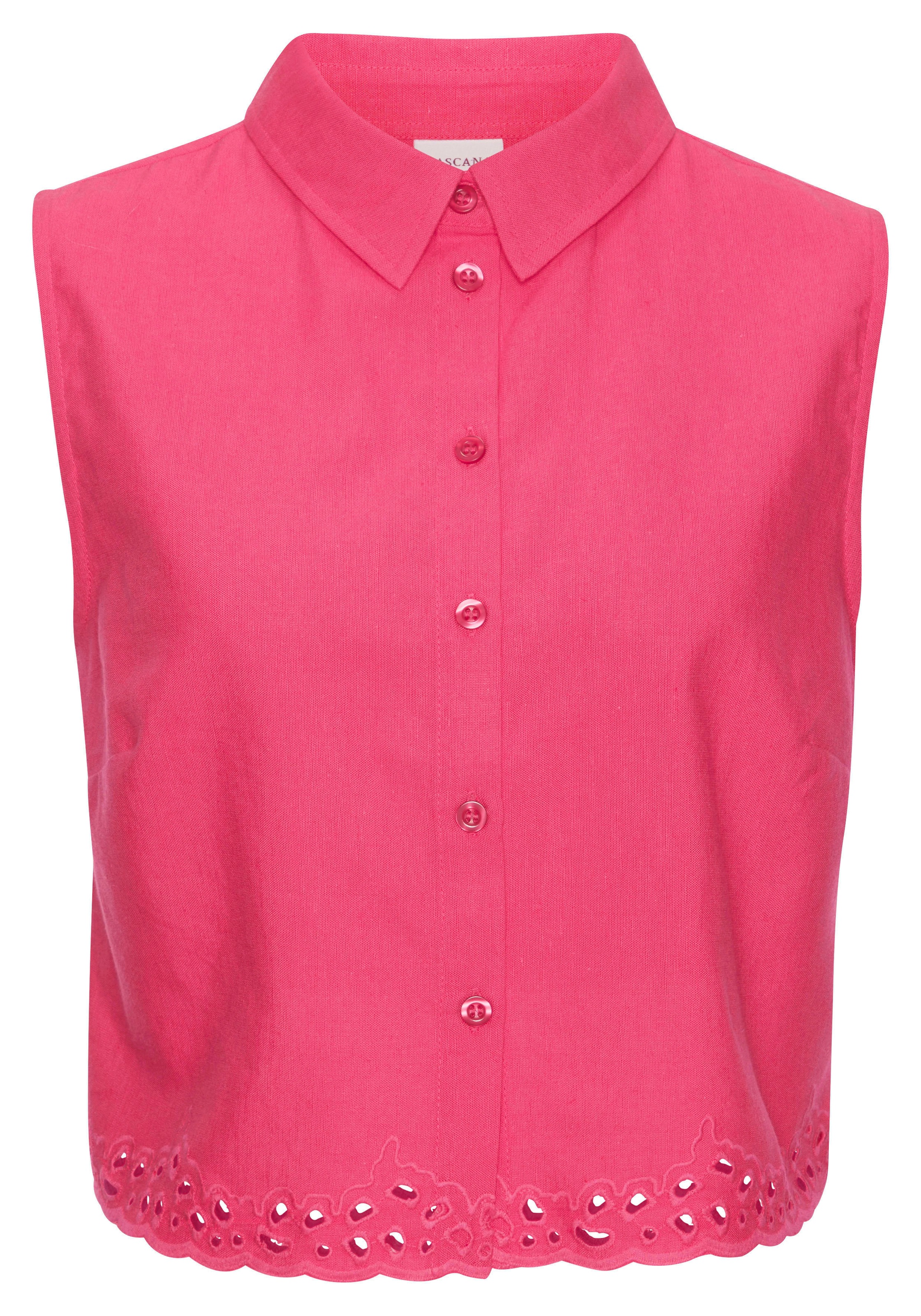 LASCANA Blusentop, mit Häkelapplikation, Leinenbluse, Sommertop, casual günstig online kaufen