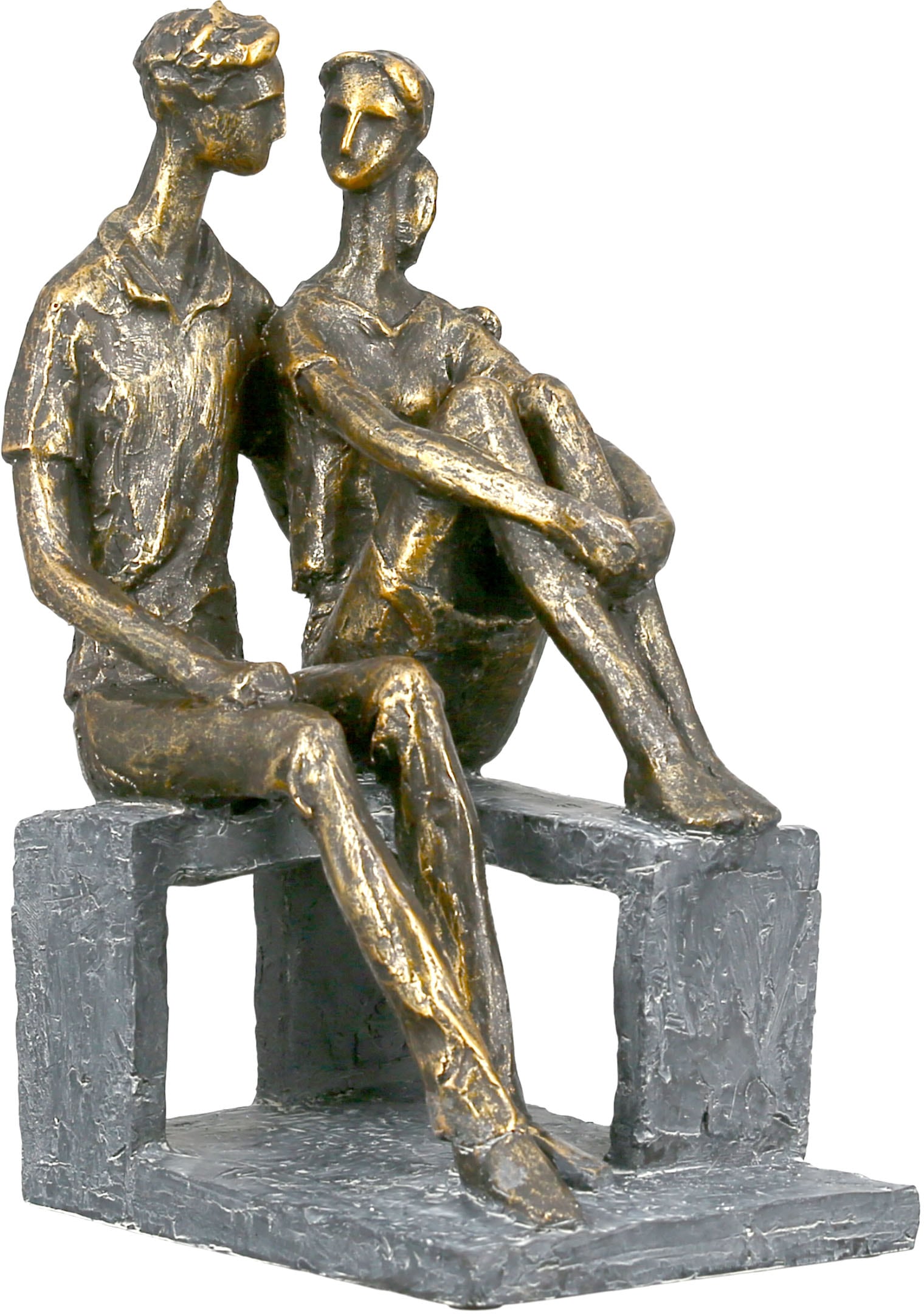 Casablanca by Gilde Dekofigur »Skulptur Small talk, bronzefarben«,  Dekoobjekt, Höhe 24 cm, Pärchen, mit Spruchanhänger, Wohnzimmer kaufen |  BAUR