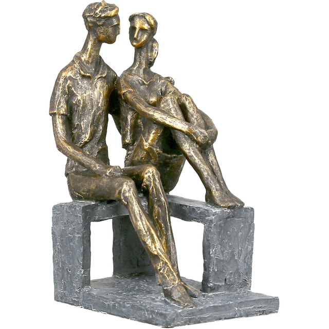 Casablanca by Gilde Dekofigur »Skulptur Small talk, bronzefarben«,  Dekoobjekt, Höhe 24 cm, Pärchen, mit Spruchanhänger, Wohnzimmer kaufen |  BAUR
