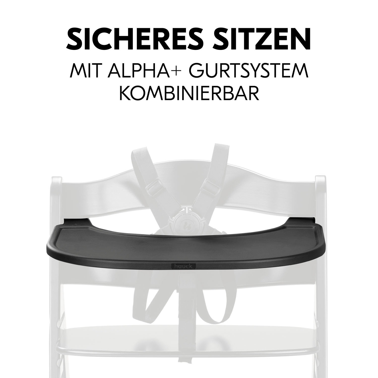 Hauck Hochstuhltablett »Alpha Click Tray, Black«, aus recyceltem Material