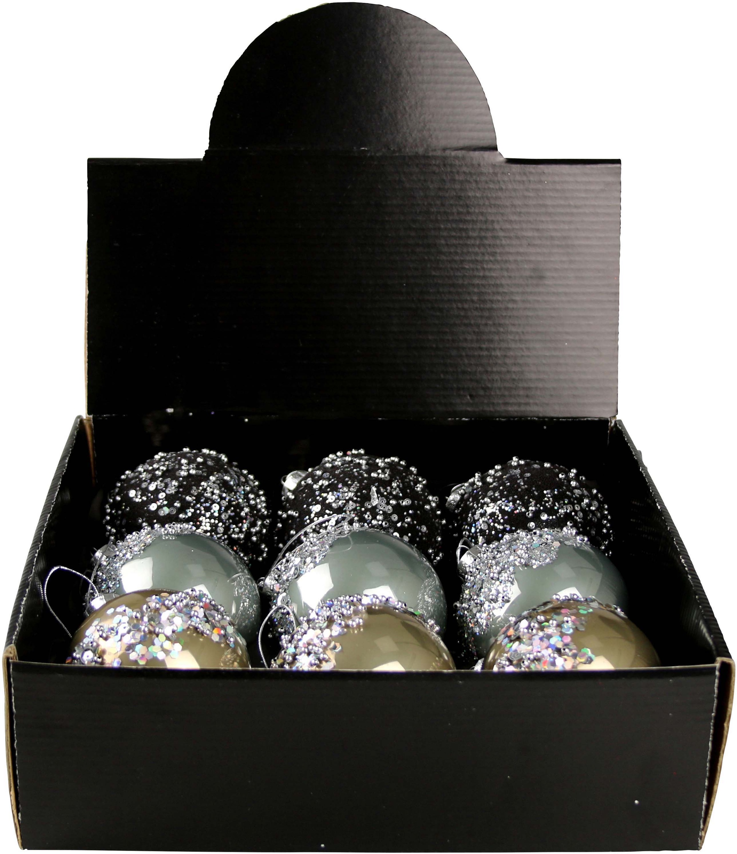 AM Design Weihnachtsbaumkugel »Weihnachtsdeko, Christbaumschmuck, Christbaumkugeln Glas«, (Set, 9 St.), mundgblasen
