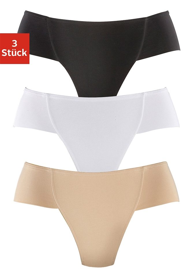 petite fleur by Lascana Formstring 3er-Pack, shape wear, unifarben, Baumwollmischung