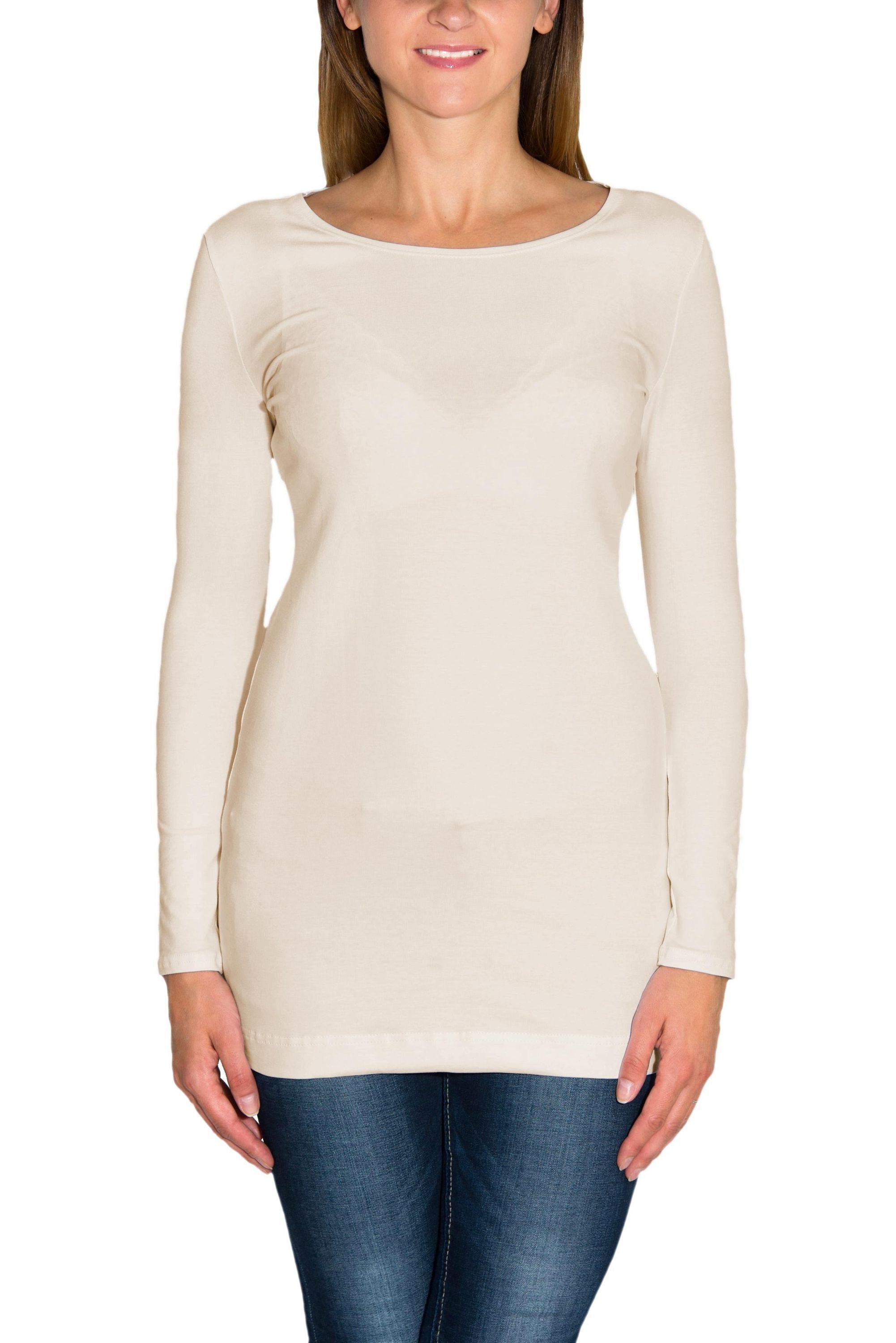 ALKATO Langarmshirt "Damenshirt Alkato Damen Langarm Longshirt Langarmshirt"