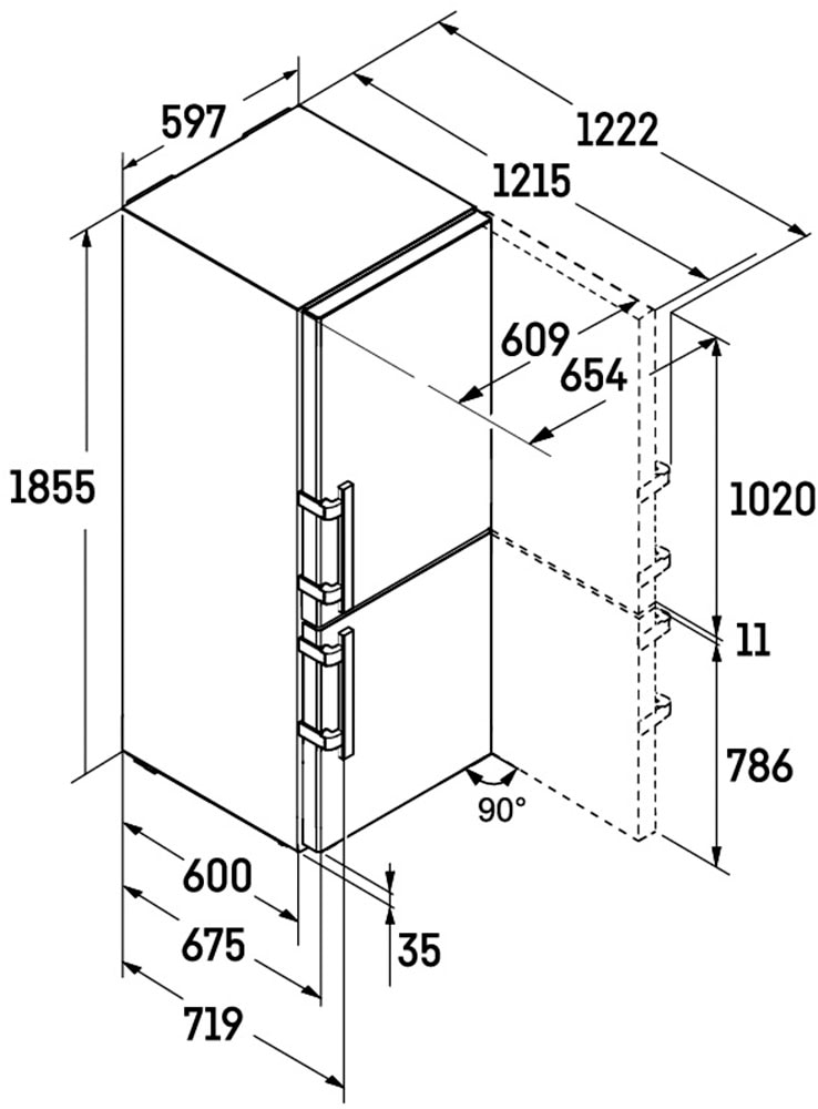 Liebherr Kühl-/Gefrierkombination Pure »CNdgc 5213_997243951« 185,5 cm hoch 59,7 cm breit