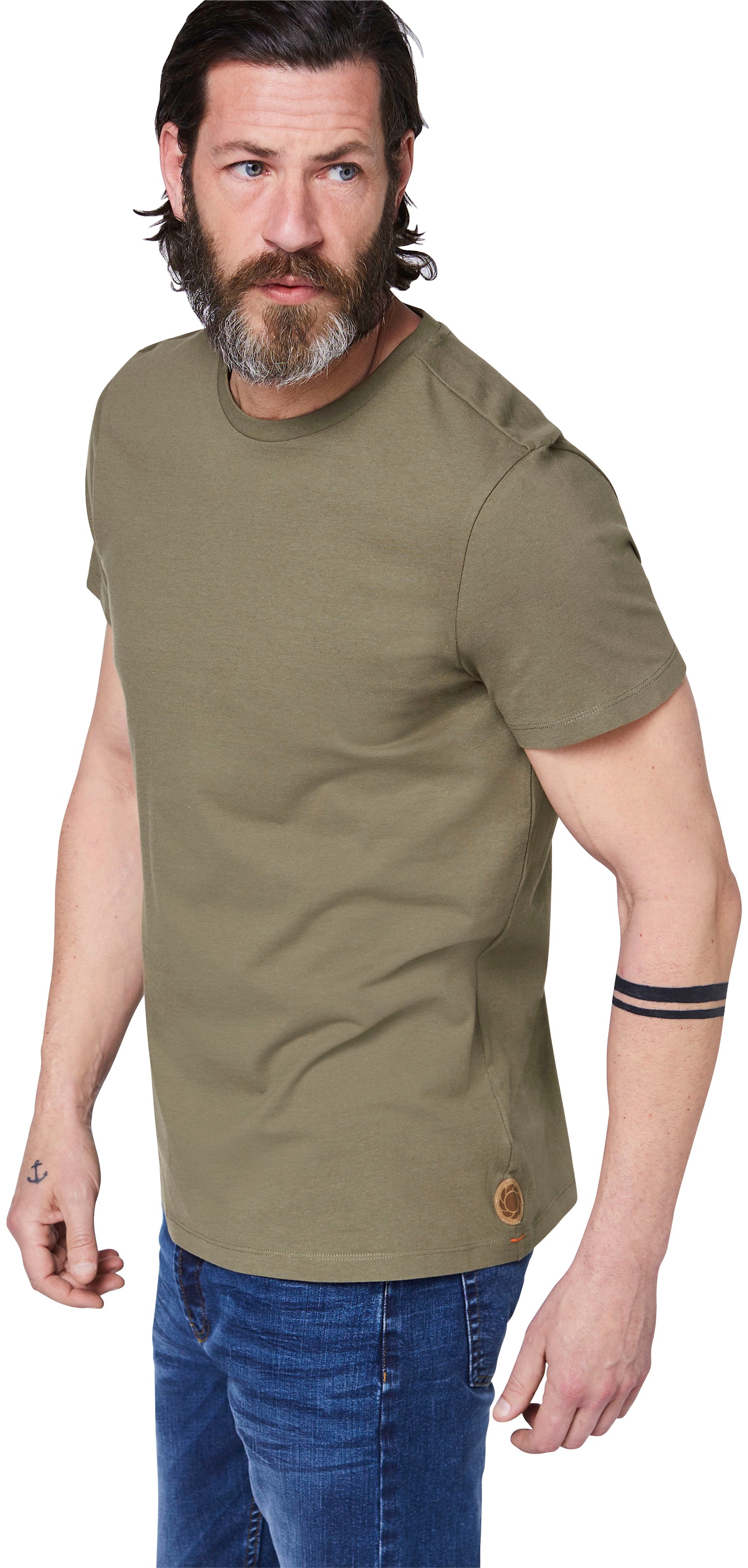 Black Friday GARDENA T-Shirt »Dusty Olive«, unifarben | BAUR