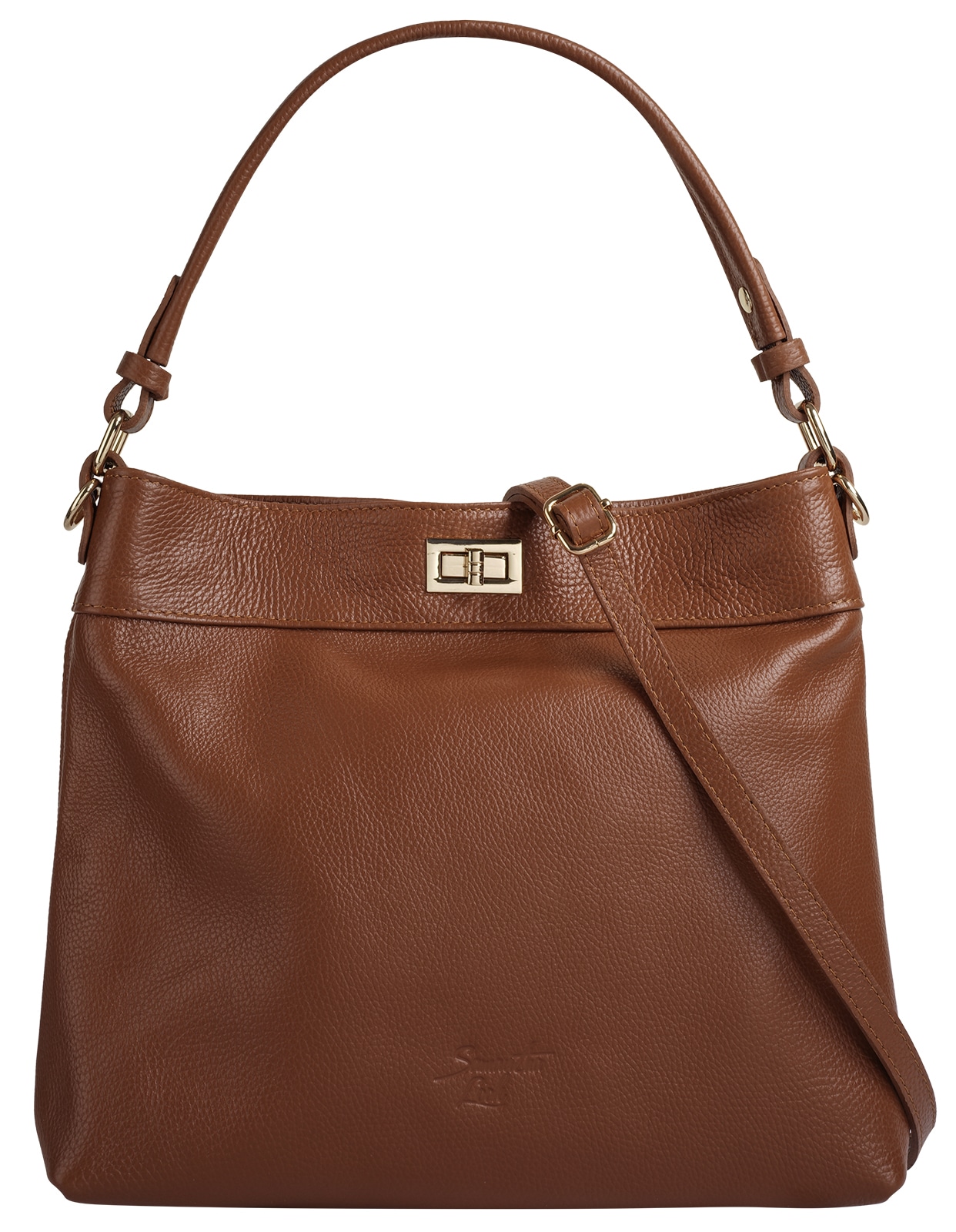 Samantha Look Henkeltasche echt Leder, Made in Italy