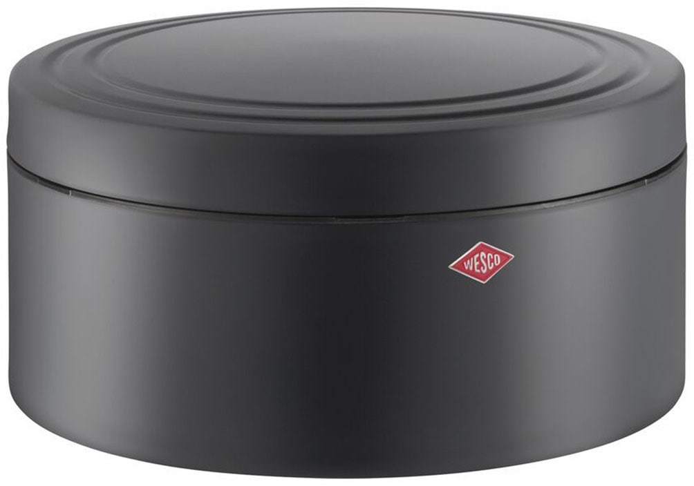 WESCO Keksdose "Classic Line - Gebäckdose", H:12,4cmgraphit matt, Lebensmittelaufbewahrungsbehälter, Dose mit Deckel & Kunststoffring / schließt