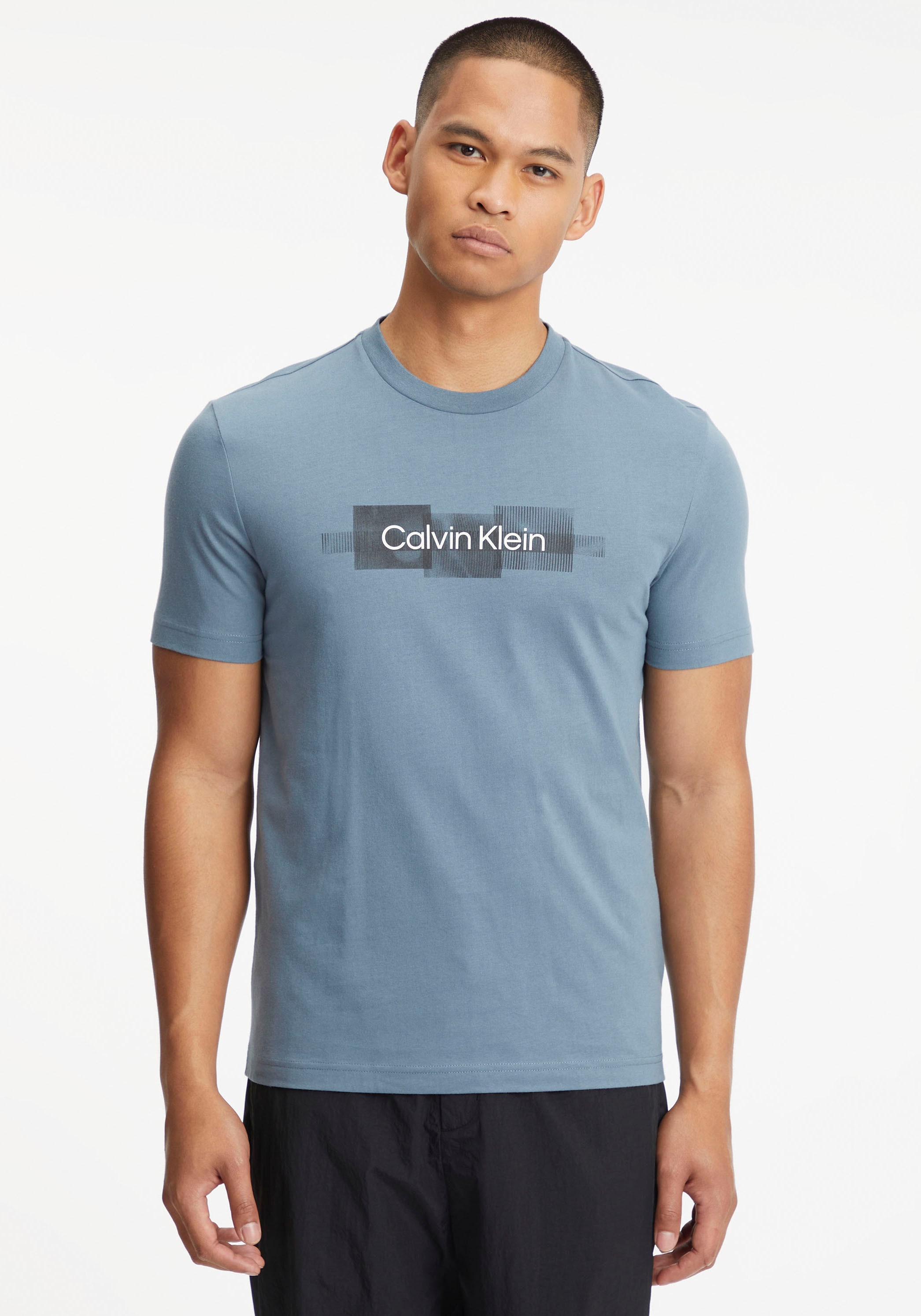 Calvin Klein T-Shirt | »BOX STRIPED LOGO T-SHIRT«, aus reiner Baumwolle BAUR ▷ bestellen