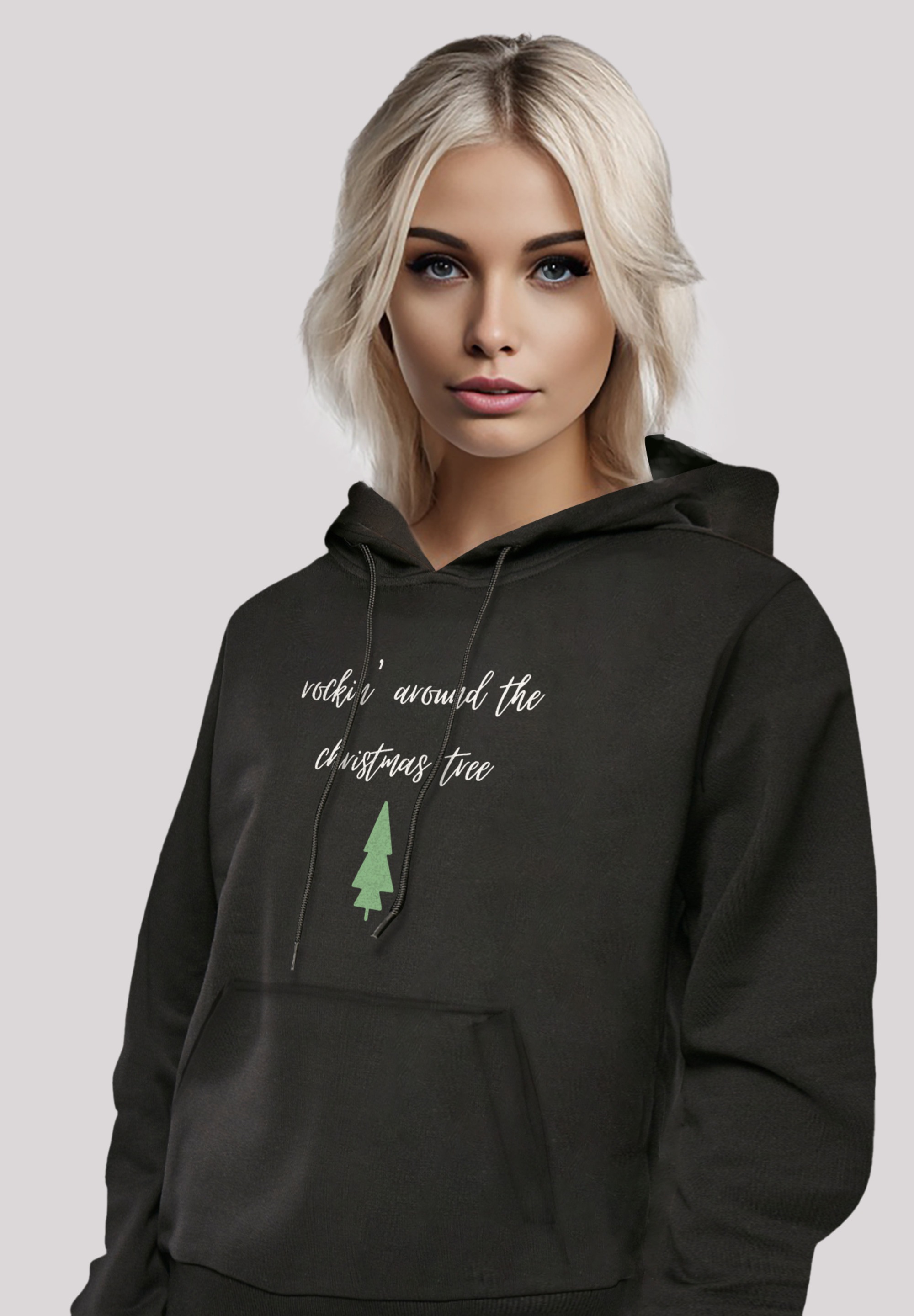 F4NT4STIC Kapuzenpullover »Rockin around the Christmas Weihnachten tree«, Premium Qualität, Weihnachten, Geschenk