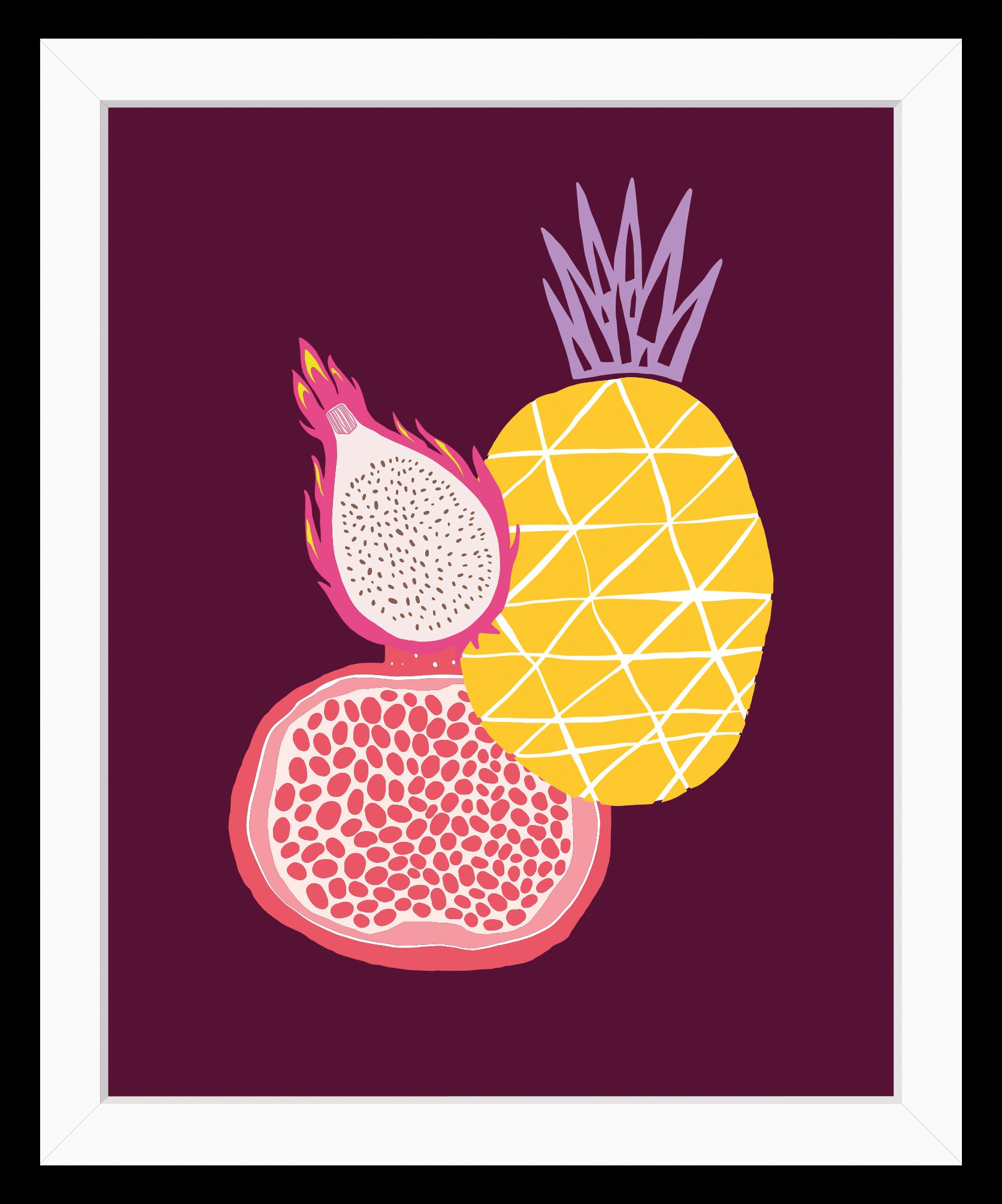 queence Bild »Aylin«, Obst-Obst Bilder-Lebensmittel-Essen-Kunst-Figuren, (1 St.), HD Premium Poster-Druck inkl. Holzrahmen