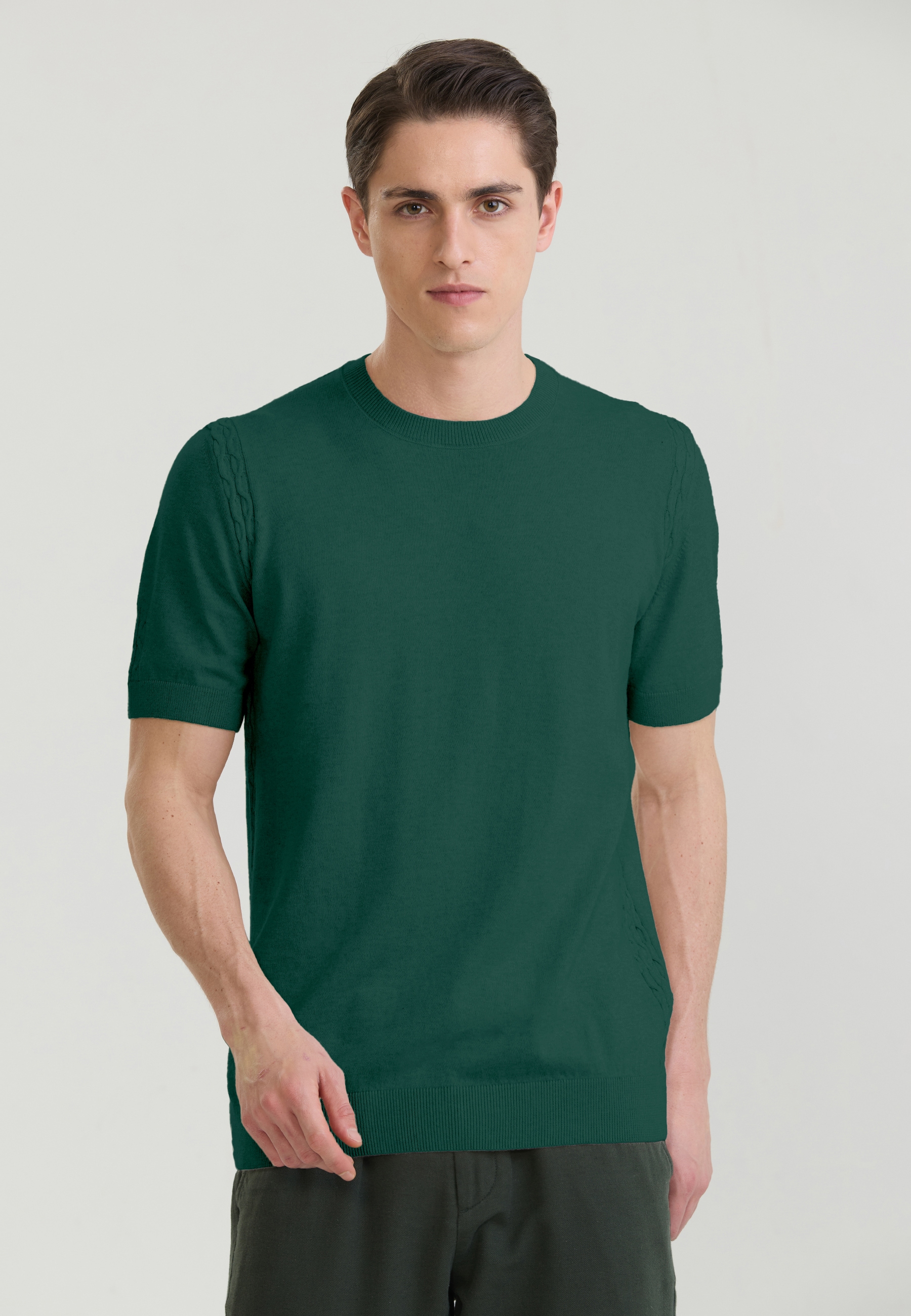 Felix Hardy "Basic-Strick-T-Shirt mit Rundhalsausschnitt"