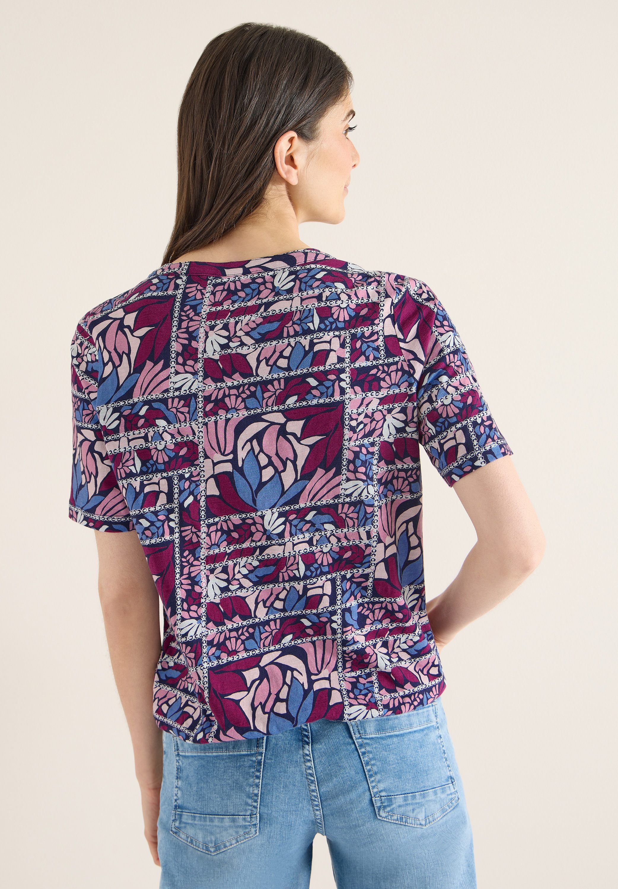 Cecil V-Shirt mit Flammgarn günstig online kaufen