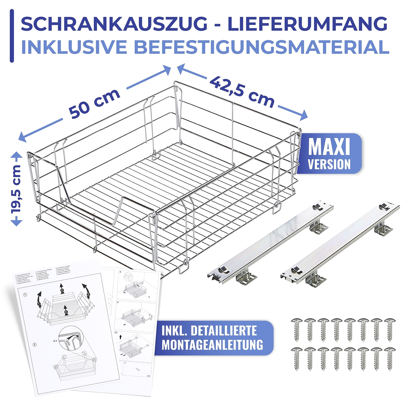 Maximex Auszug »Modell Maxi«, Schrankauszug für zusätzlichen Stauraum im Küchenschrank