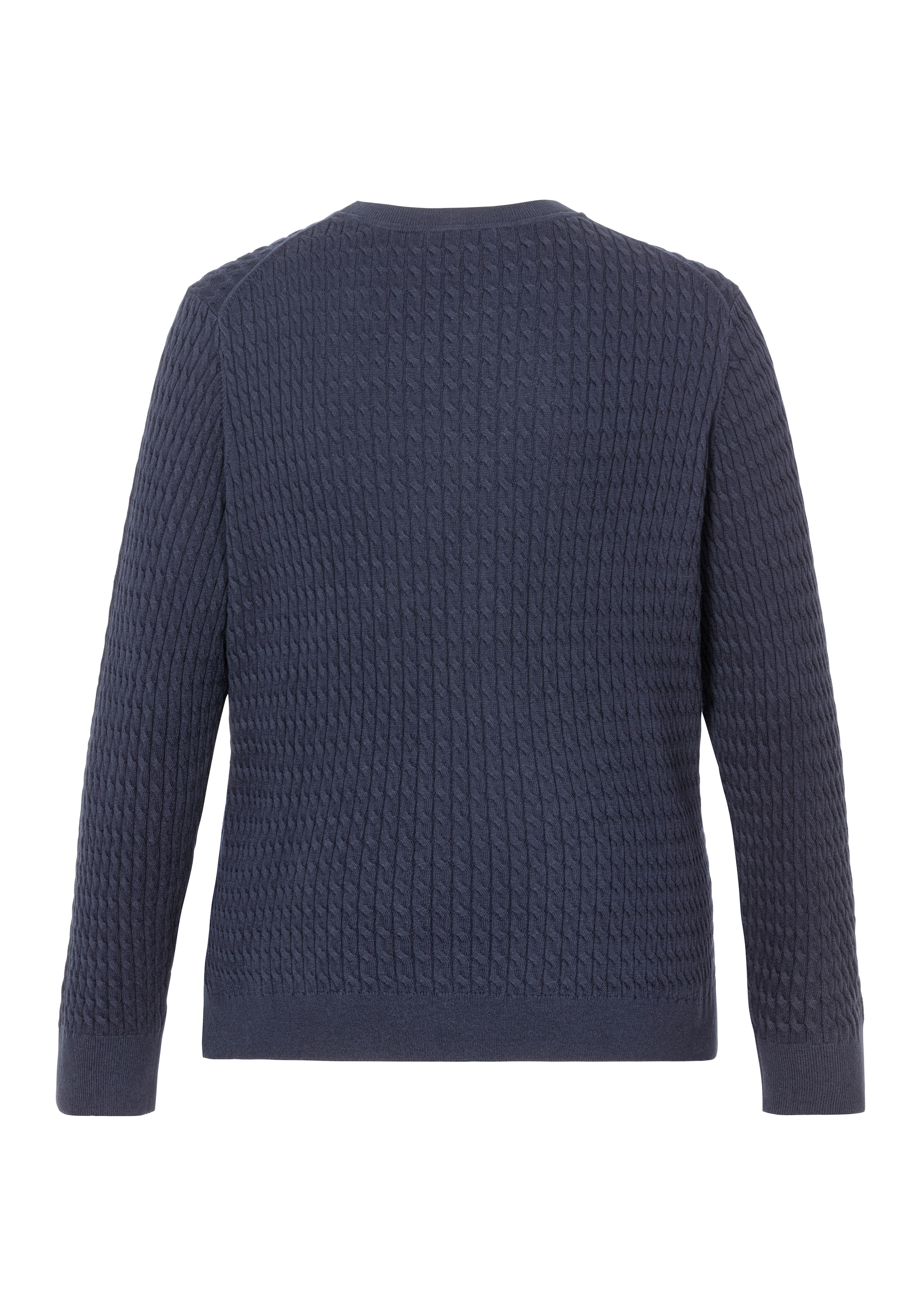Tommy Hilfiger Curve Rundhalspullover »CRV CO CABLE C-NK LS SWEATER«, in Großen Größen, Zopfmuster, Logostickerei