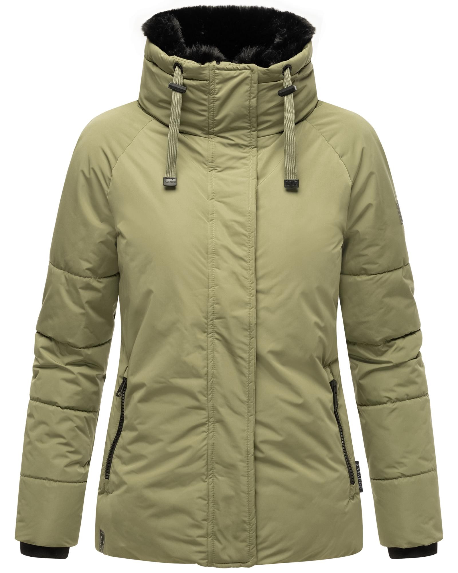 Navahoo Winterjacke »Frostii XIV«, ohne Kapuze, modische Damen Winter Steppjacke mit Kunstfellkragen