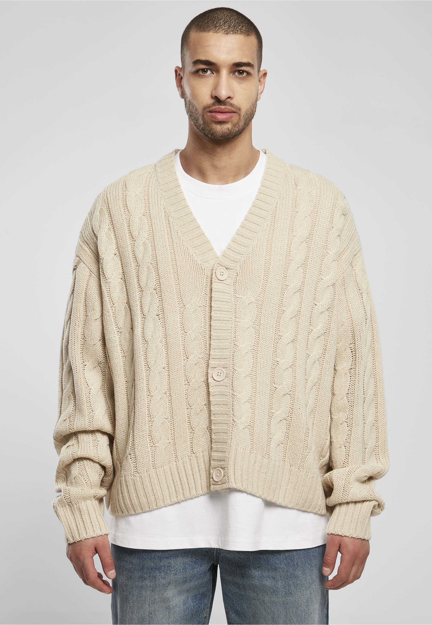 URBAN CLASSICS Strickjacke »Urban Classics Herren Boxy Cardigan« 1 Stk.