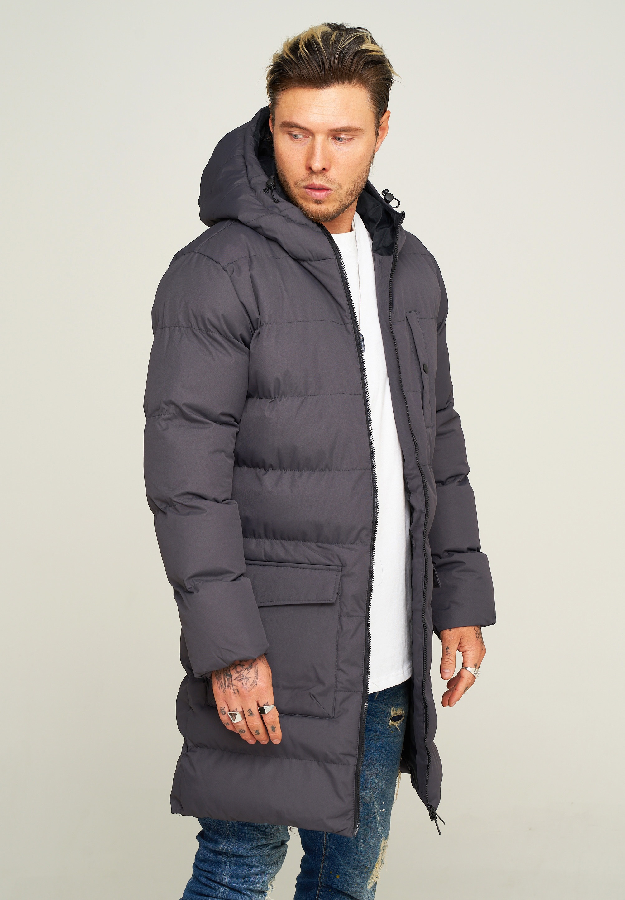 Black Friday behype Steppjacke mit »PUFFER PARKA«, Steppjacke Kapuze BAUR 