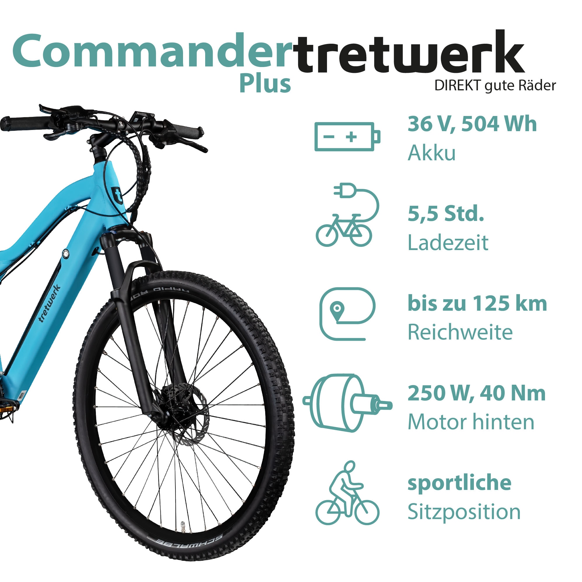 Tretwerk E-Bike »Commander Plus«, 24 Gang, Shimano, Altus M310, Heckmotor 250 W