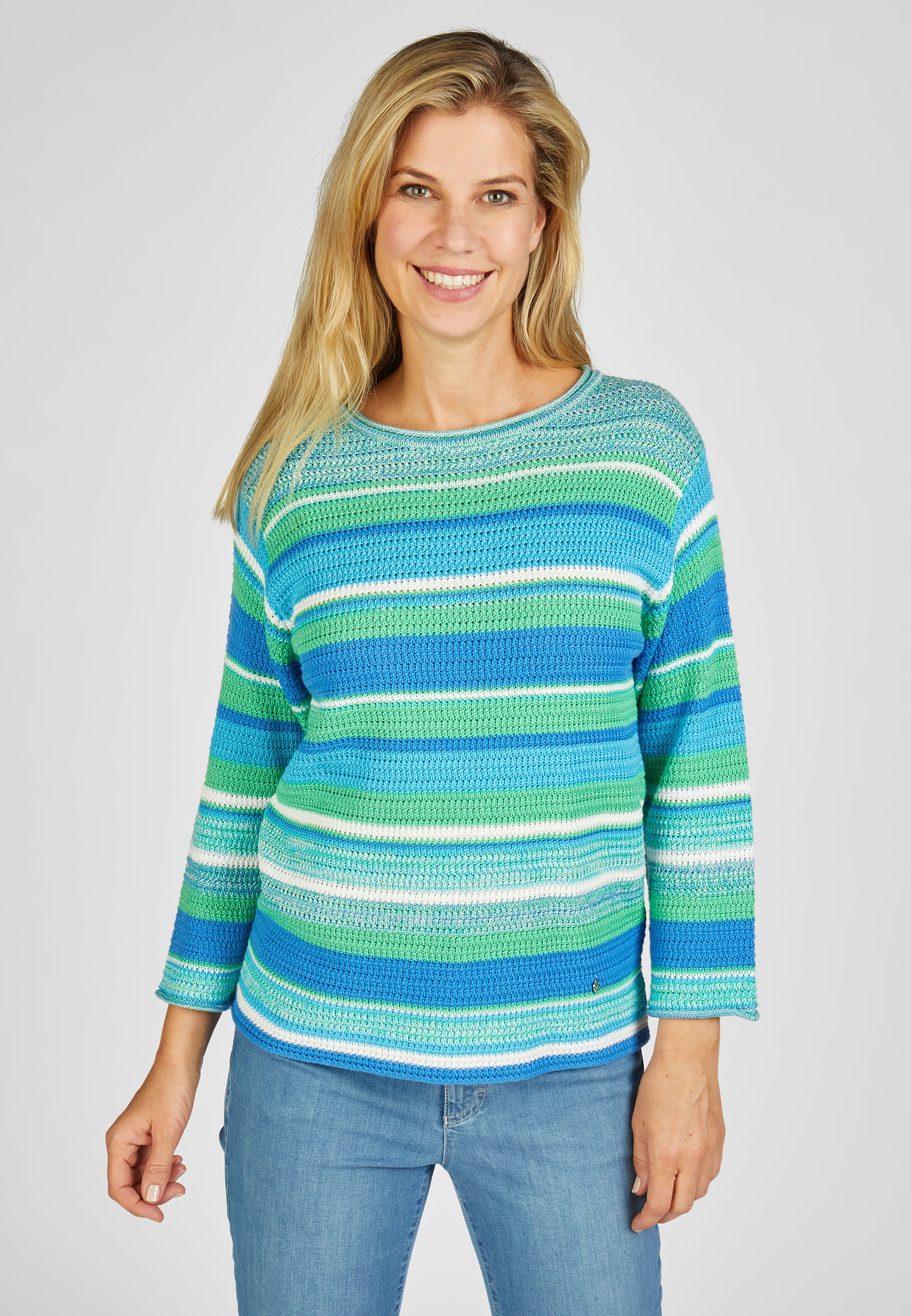 Rabe Strickpullover "RABE Strickpullover geringelt"