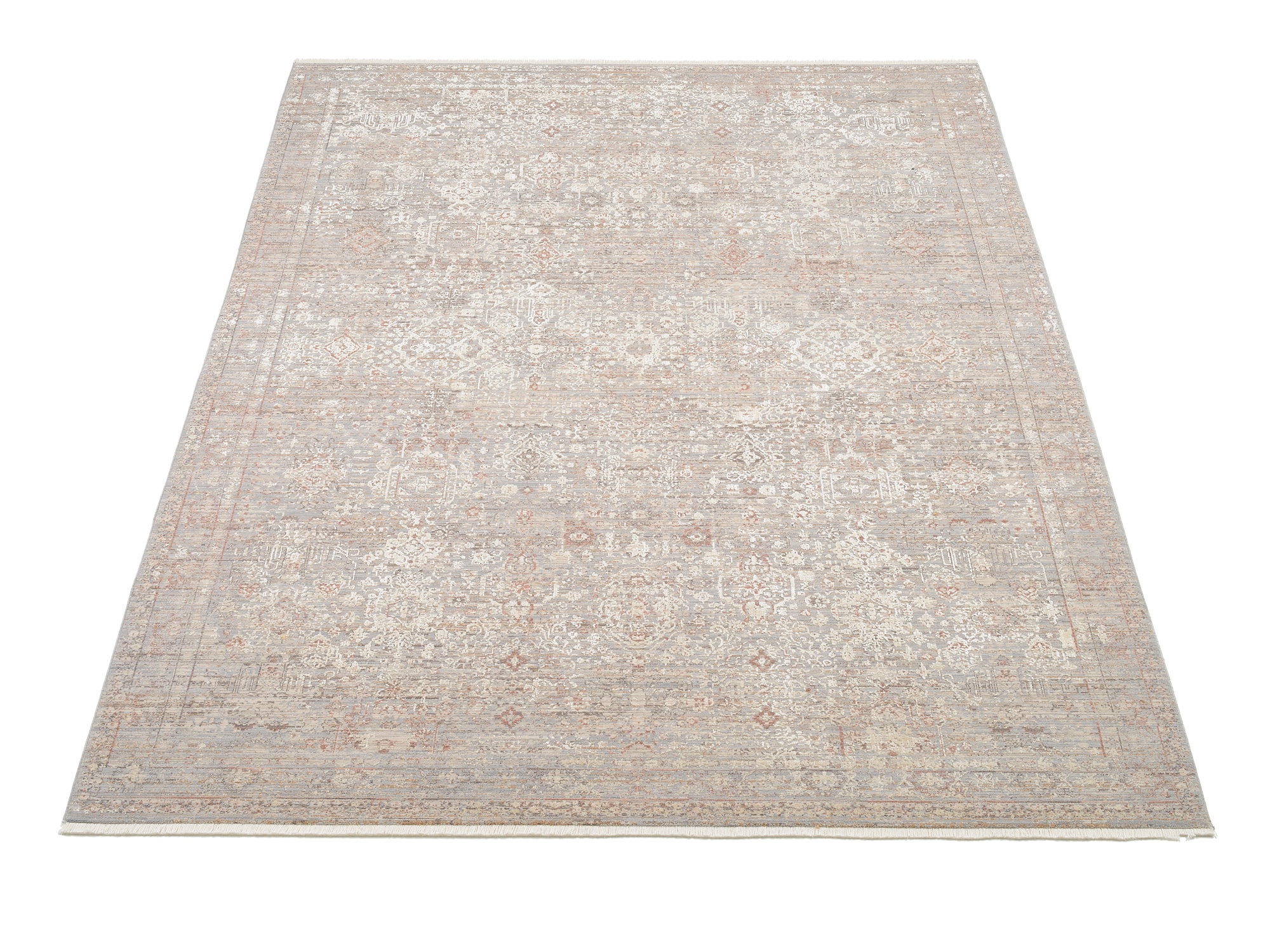 OCI DIE TEPPICHMARKE Teppich "FARBEN GRANDE" rechteckig 7 mm Höhe Klassisches Muster, eingefasst, in 3-D-Optik, mit Fransen