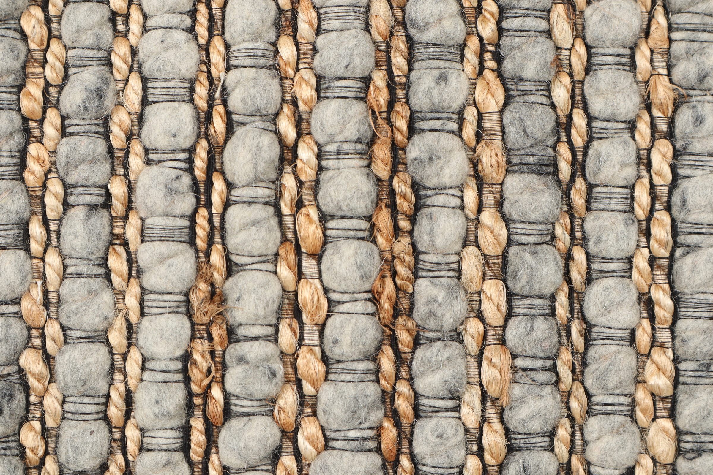Wollteppich OTTO HOME "Leevy, Wolle und Jute, handgewebt, Handweb Teppiche" Gr. 8, grau, B:300cm H:25mm L:400cm, Jute, Wolle, Teppiche, schöne Streifenoptik, Wohnzimmer, Schlafzimmer, Esszimmer 3