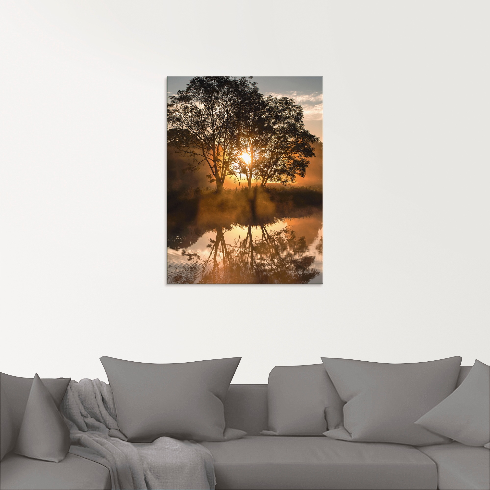 Artland Glasbild »Früh morgens, wenn der Tag erwacht«, Gewässer, (1 St.), in verschiedenen Größen