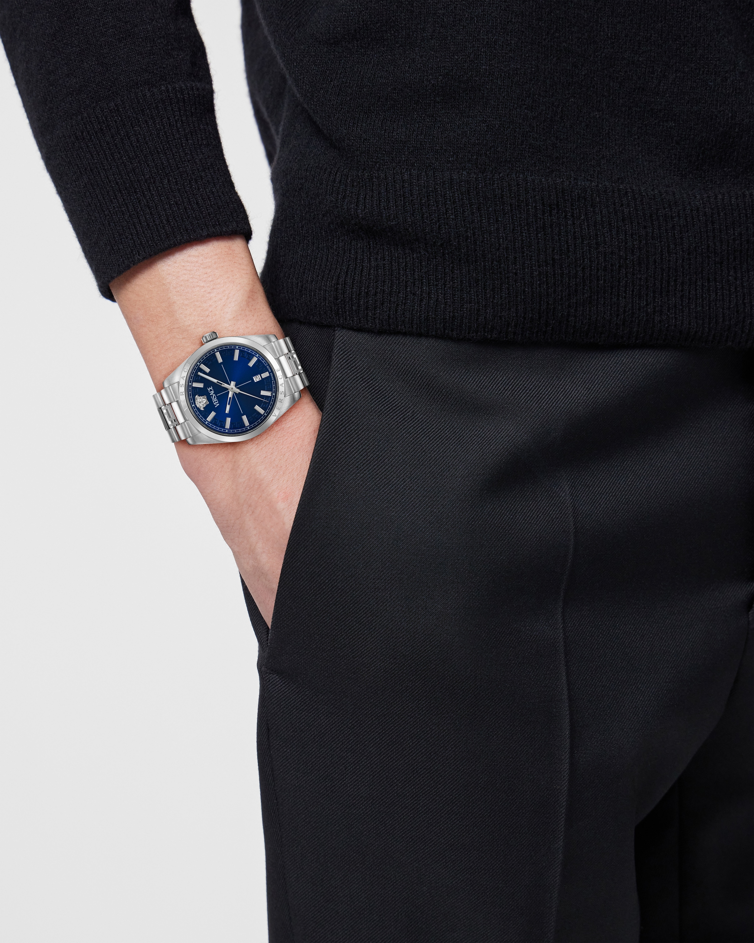 Versace Quarzuhr »MILLENYIUM GENT«, Armbanduhr, Herrenuhr, Swiss Made, Edelstahlarmband, analog, Datum