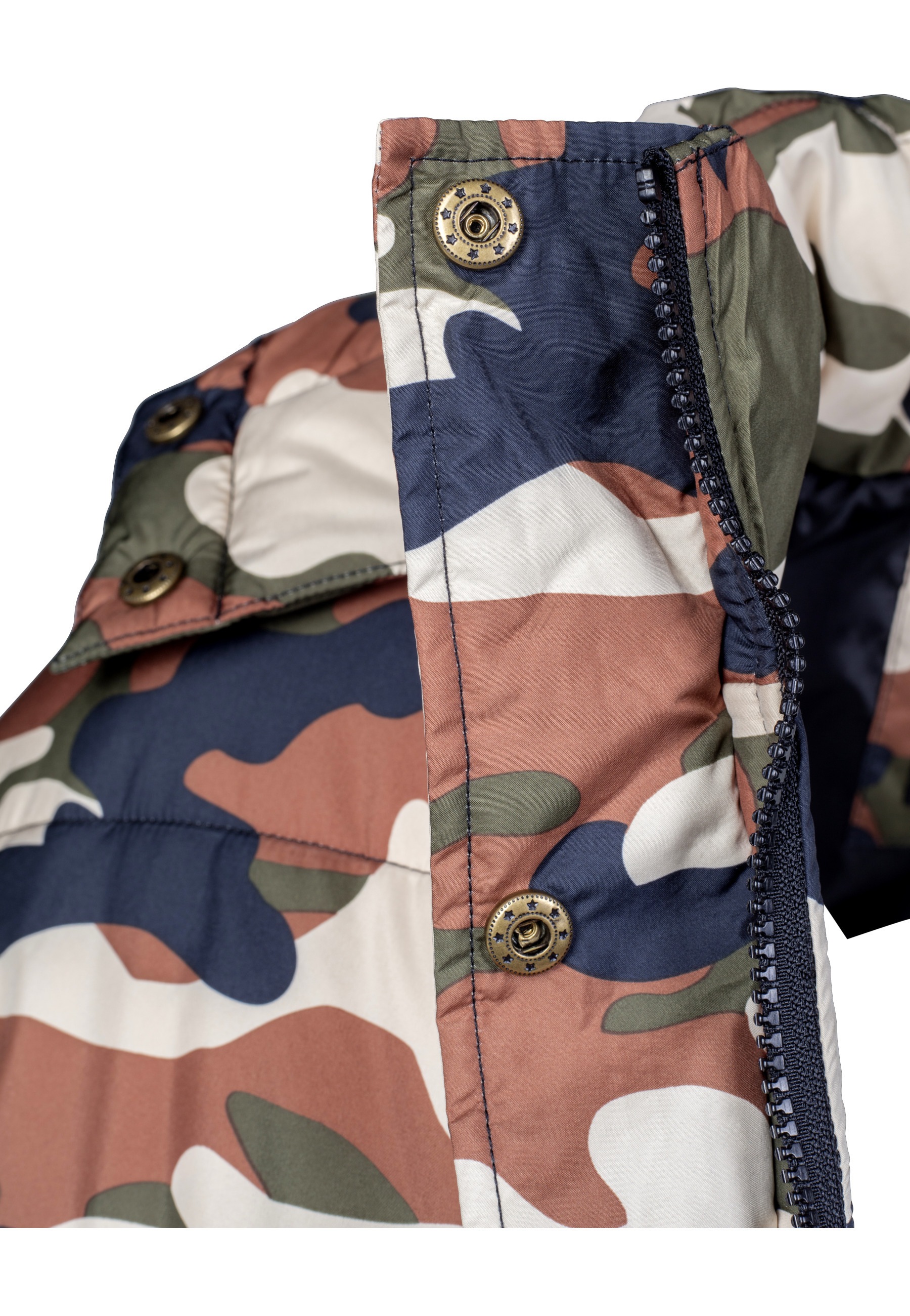 URBAN CLASSICS Winterjacke »Urban Classics Damen Ladies Boyfriend Camo Puffer Jacket« 1 Stk. tlg. mit Kapuze