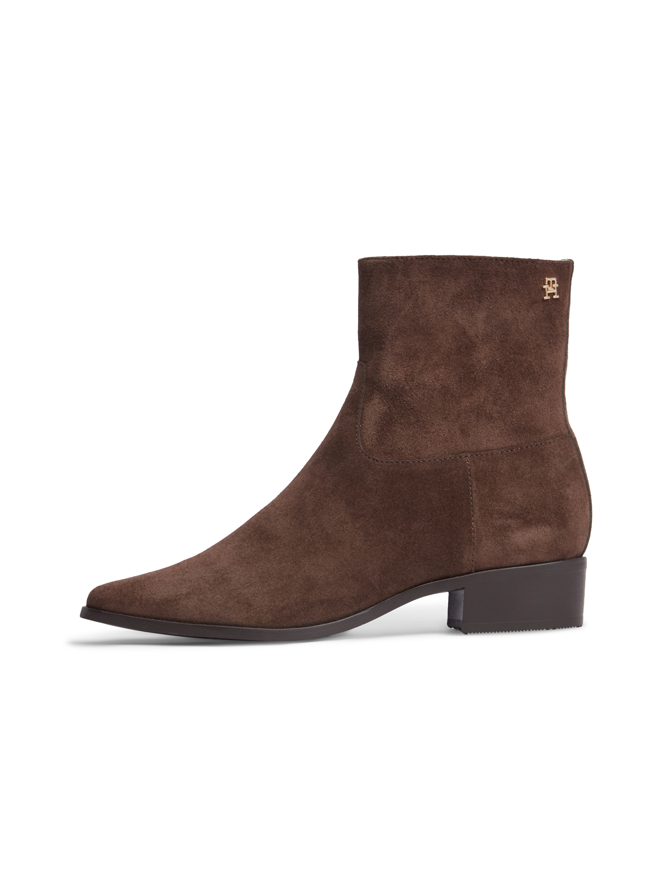 Tommy Hilfiger Stiefelette »SUEDE ANKLE BOOT W ZIP«  Ankleboots, Cowboy-Boots, Kurzstiefel mit Reißverschluss, schmale Form