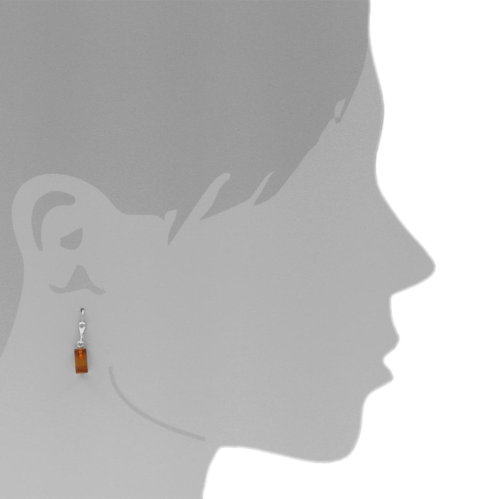 OSTSEE-SCHMUCK Paar Ohrhänger »- Walze 5 x 12 mm - Silber 925/000 - Bernstein«