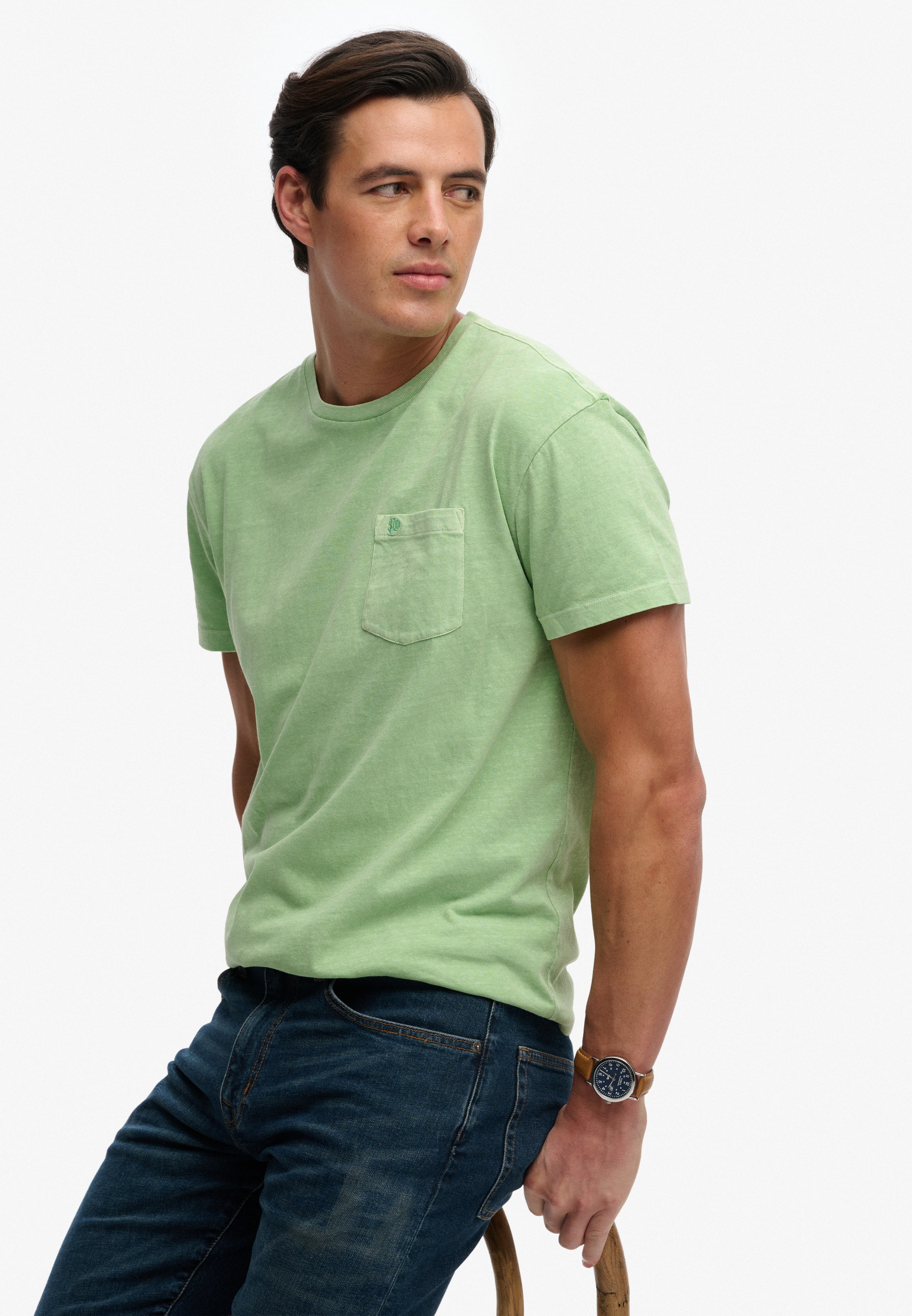 Superdry Rundhalsshirt "COTTON CLASSIC LINEN PKT TEE" aus tollem Baumwoll-L günstig online kaufen