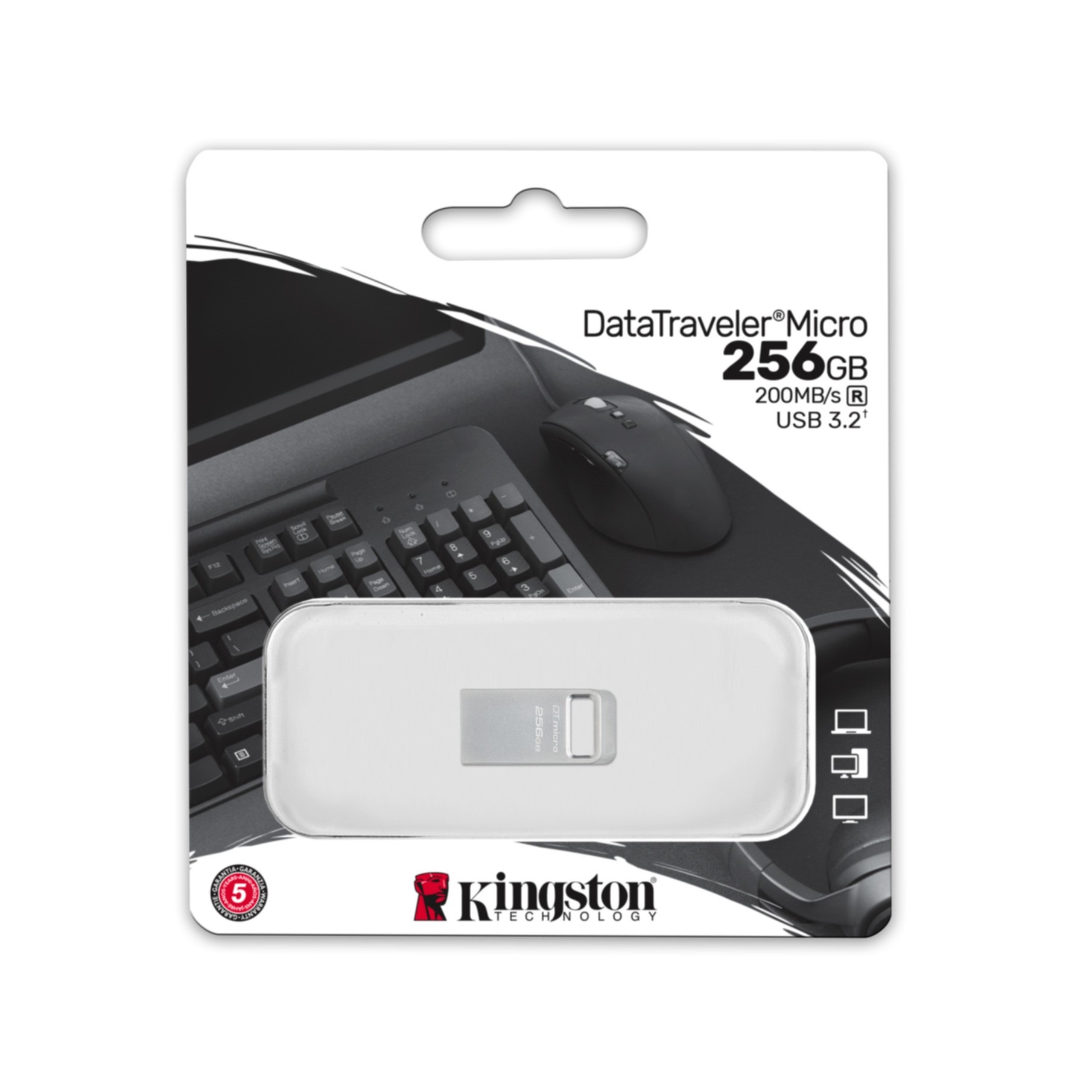 Kingston USB-Stick »256GB DataTraveler Micro 200MB/s Metal USB 3.2 Gen 1«