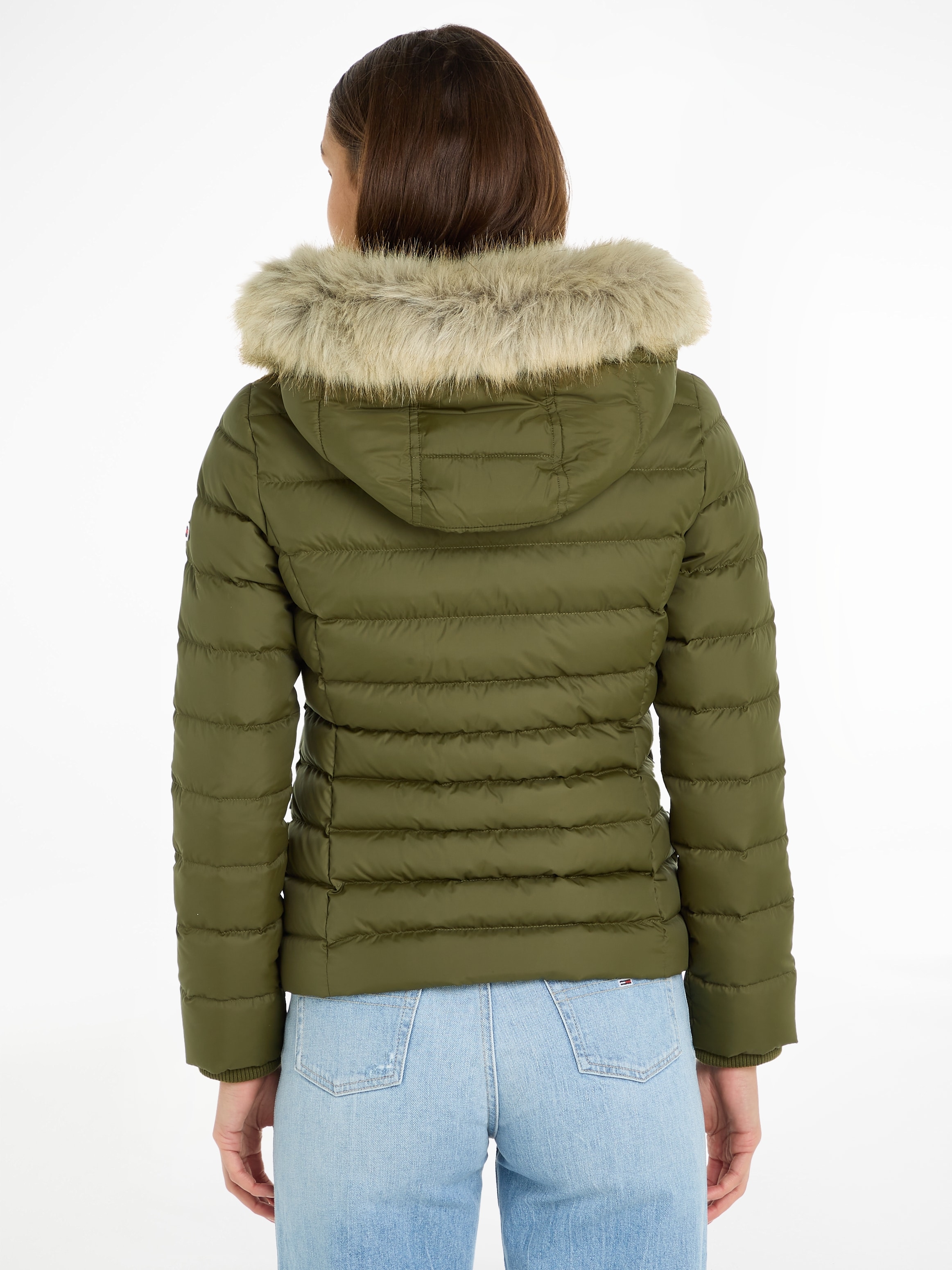 Tommy Jeans Daunenjacke "BASIC HOODED DOWN JACKET", mit Kapuze, mit Fellimi günstig online kaufen