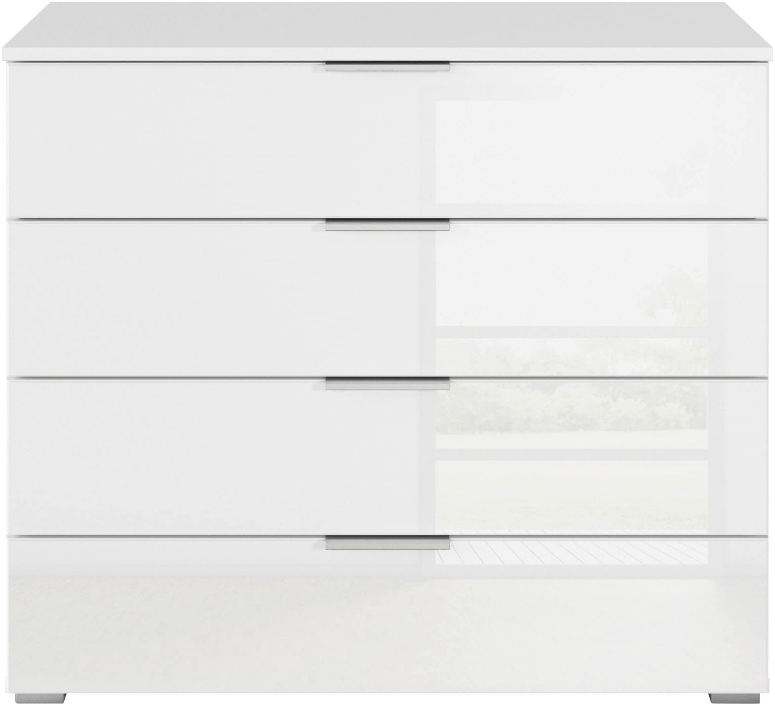 rauch Schubkastenkommode »Sideboard Schubladenkommode Schubladenkommode AGORDO mit Glasfront«, (in zwei Griff-Farben, Breite 80 cm inkl. Soft-Close-Funktion), vier große und geräumige Schubladen mit viel Stauraum MADE IN GERMANY
