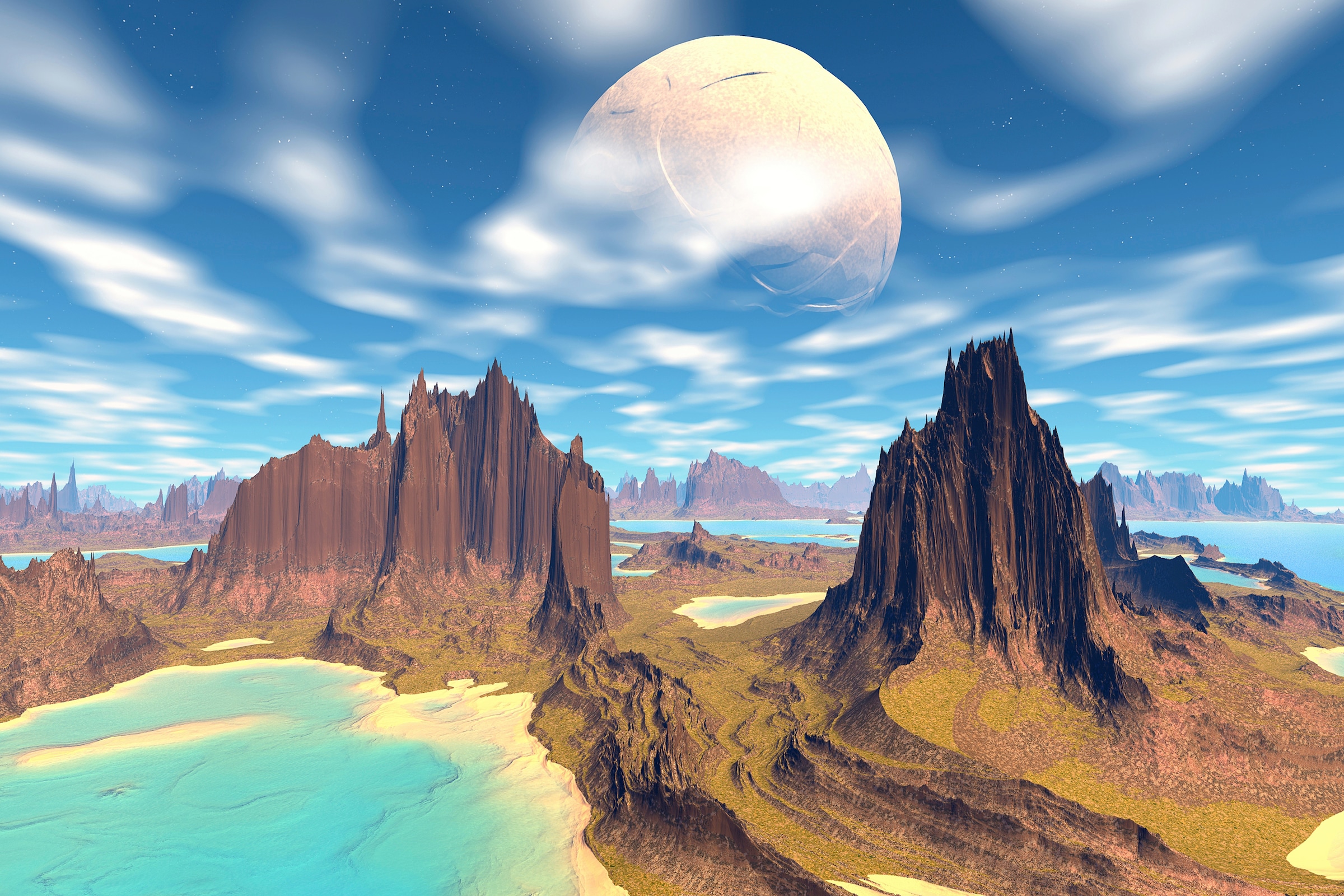 Papermoon Fototapete "PLANETEN-FUTURISTISCH WELTRAUM MOND GALAXIE UNIVERSUM günstig online kaufen