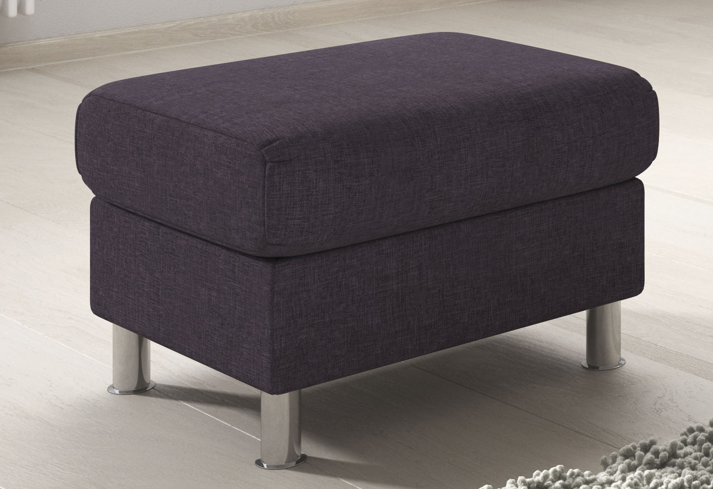 TRENDMANUFAKTUR Hocker "Rondo II zeitlos und bequem" wahlweise mit komfortablem Federkern, frei im Raum stellbar