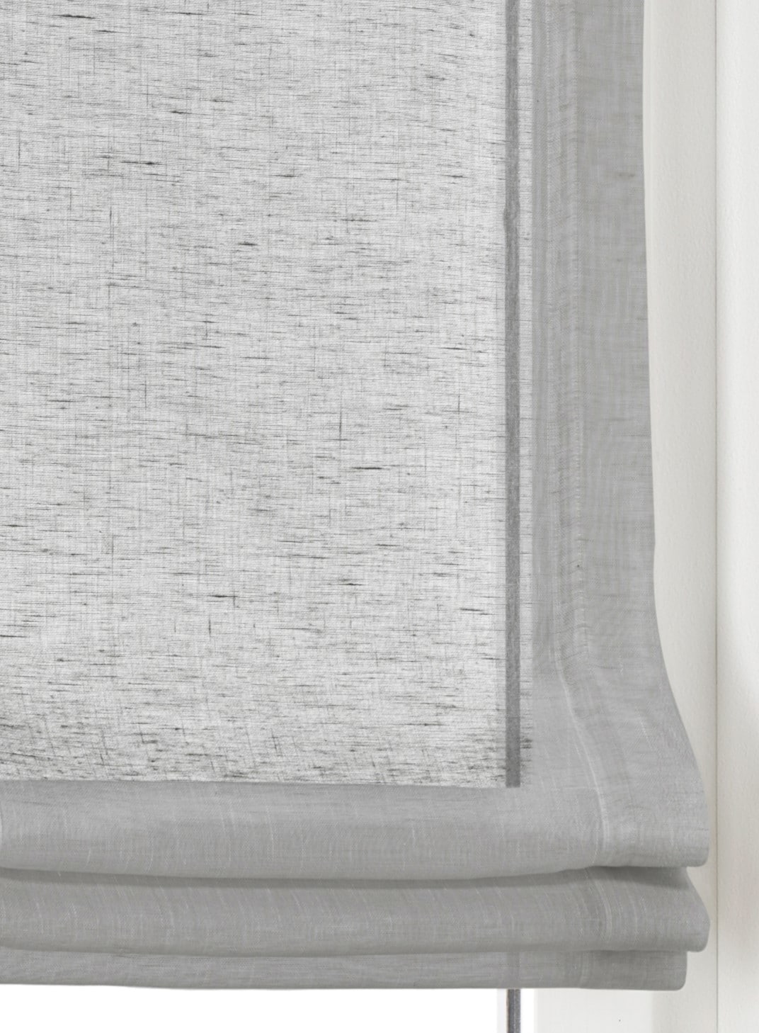 Kutti Raffrollo »Brondby« mit Hakenaufhängung ohne Bohren freihängend Leinenoptik lichtfilternd Edelstahlhaken