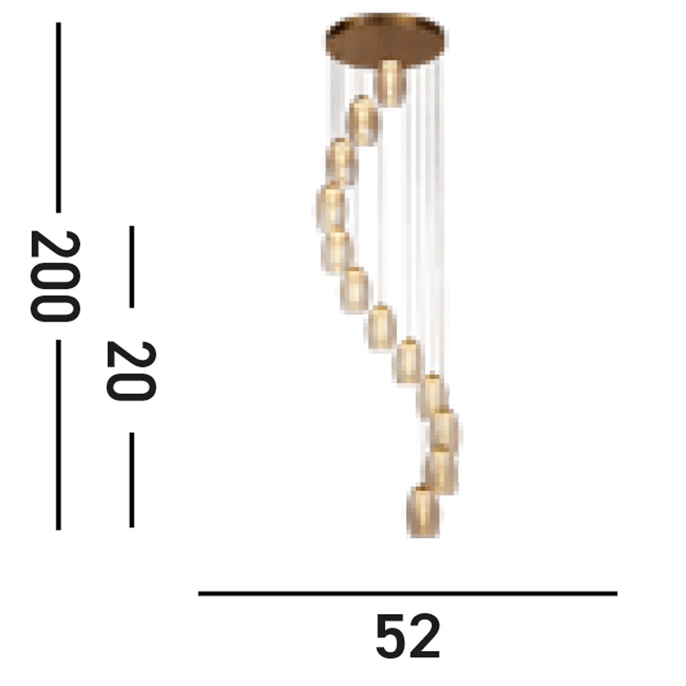 Searchlight LED-Hängeleuchte »Hängeleuchte Cyclone, 12-flammig« LED-Modul 1 Stk. Warmweiß Stalaktit-Optik