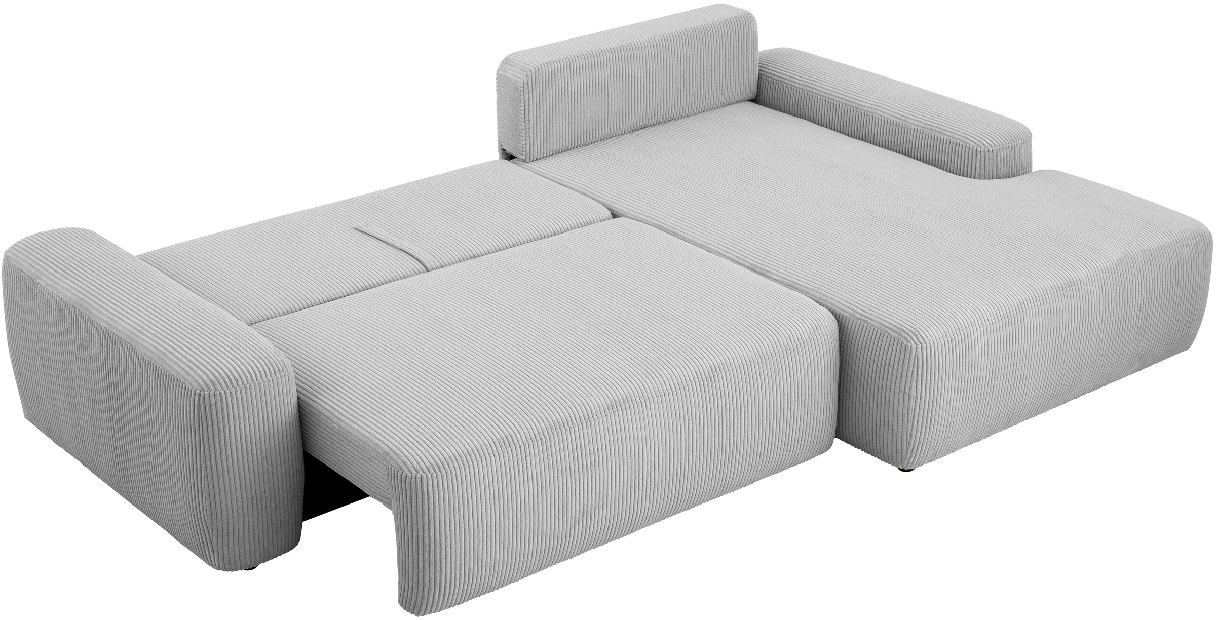 INOSIGN Ecksofa »TORGE (264cm), Schlafsofa in Cord, Samtvelours o Struktur fein, L-Form«, Schlaffunktion, Bettkasten, Liegefläche: 125/210 cm