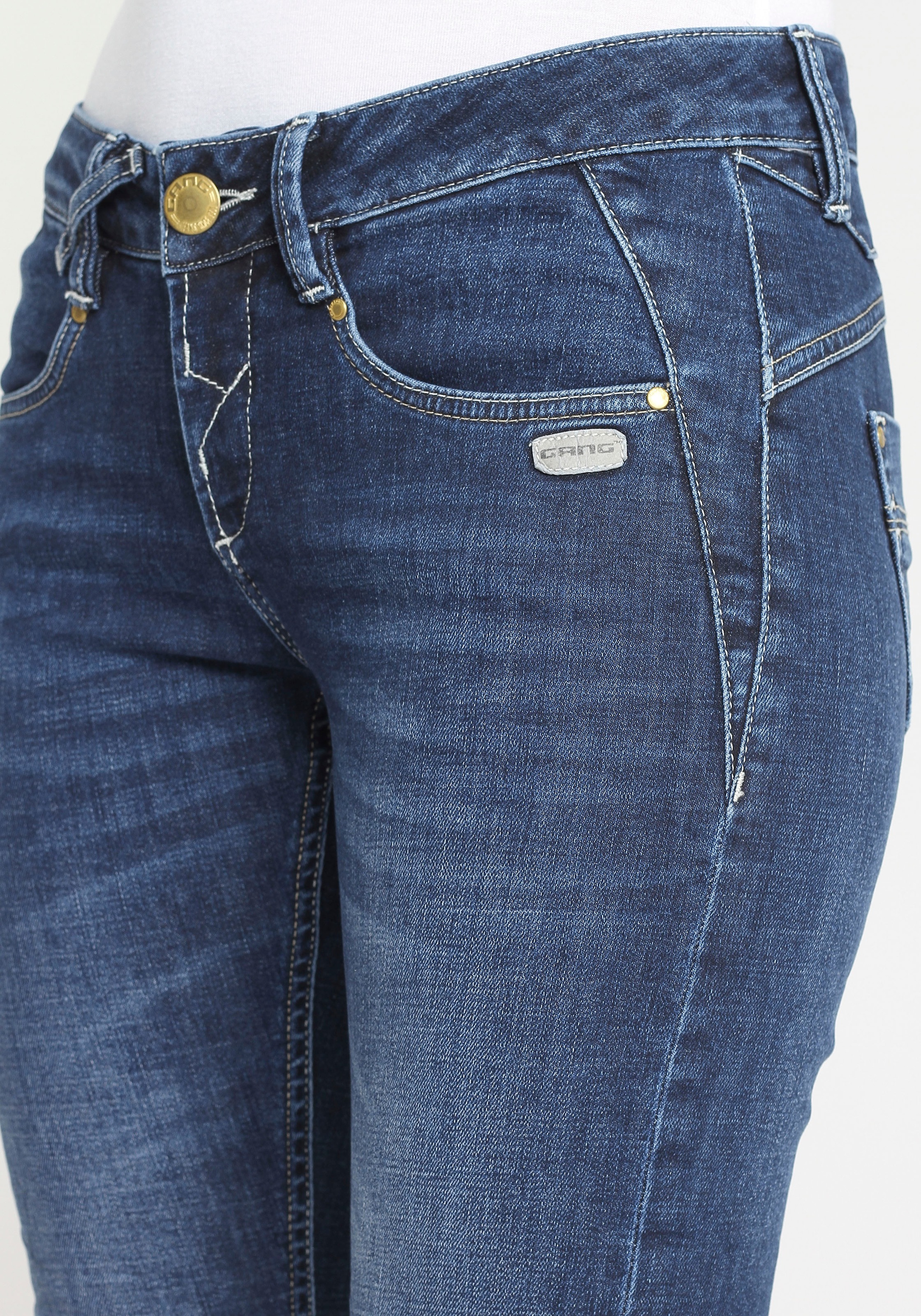 GANG Skinny-fit-Jeans »94NELE«, mit Rundpasse BAUR für Dreieckseinsätzen f. tolle e. seitlichen und Silhouette kaufen 