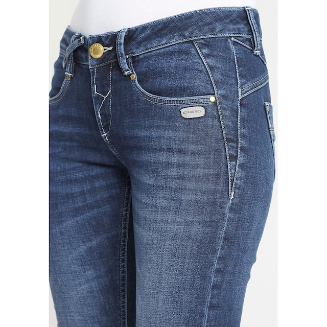 GANG Skinny-fit-Jeans Dreieckseinsätzen »94NELE«, kaufen und BAUR seitlichen tolle e. mit Rundpasse | für f. Silhouette